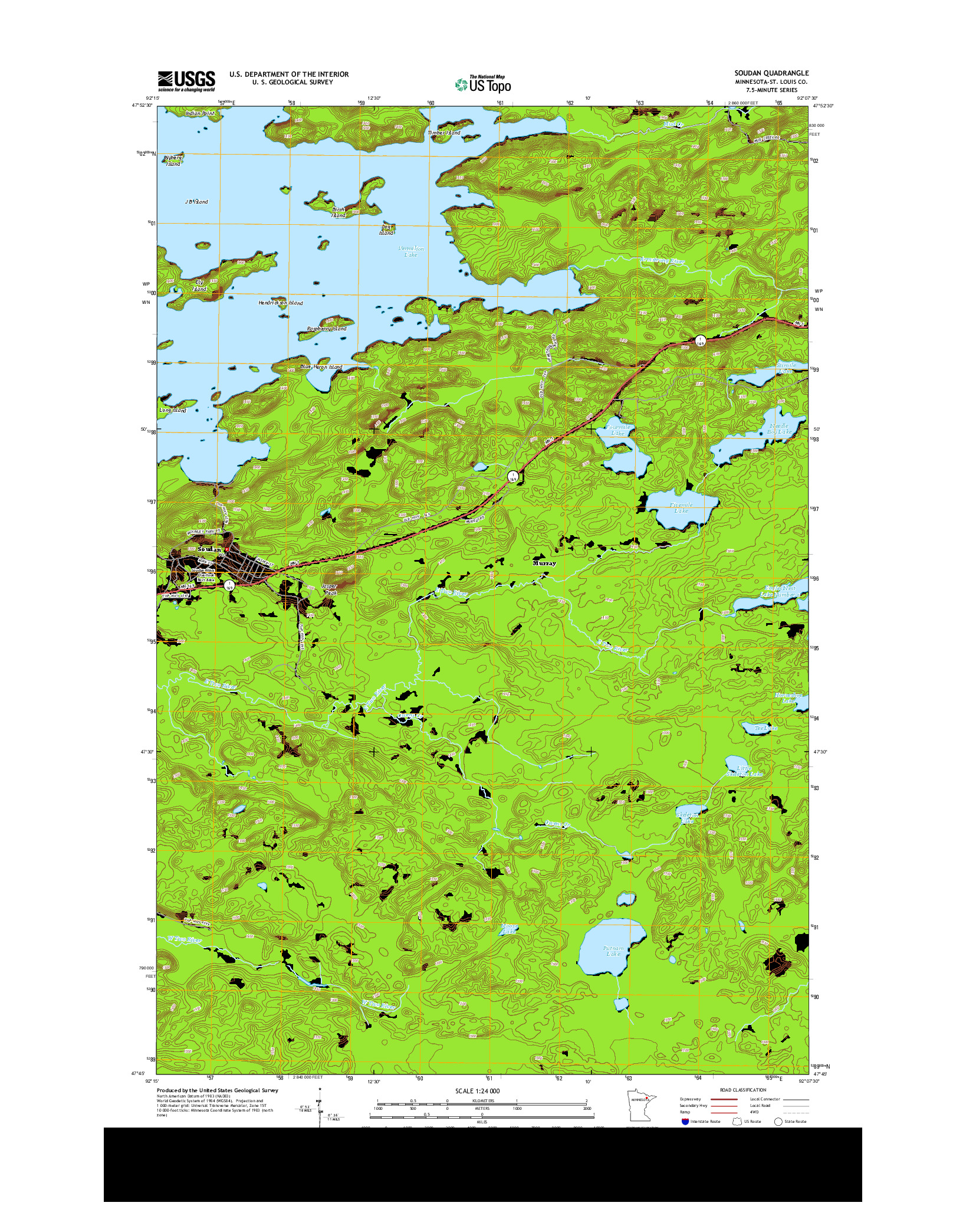 USGS US TOPO 7.5-MINUTE MAP FOR SOUDAN, MN 2013