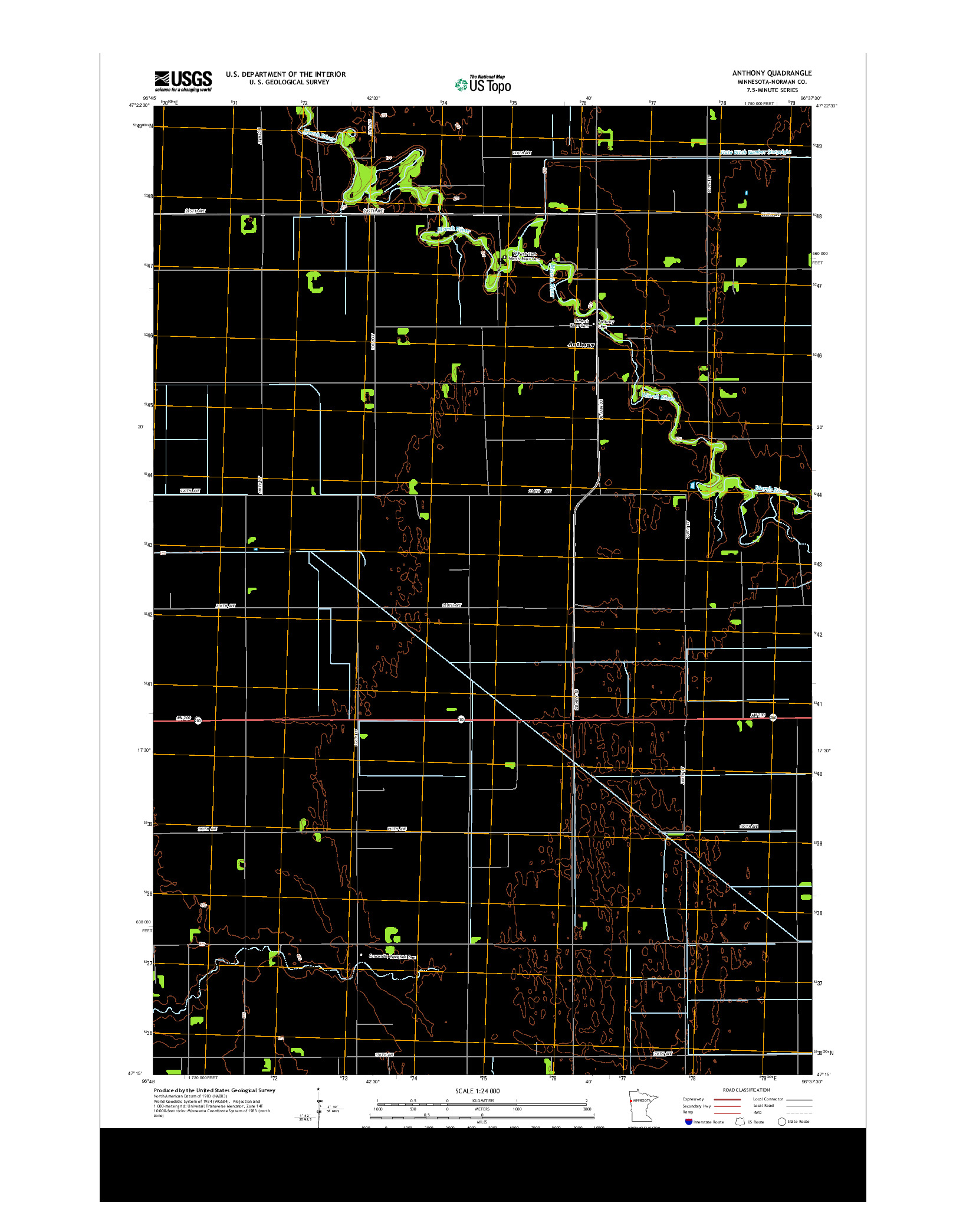 USGS US TOPO 7.5-MINUTE MAP FOR ANTHONY, MN 2013