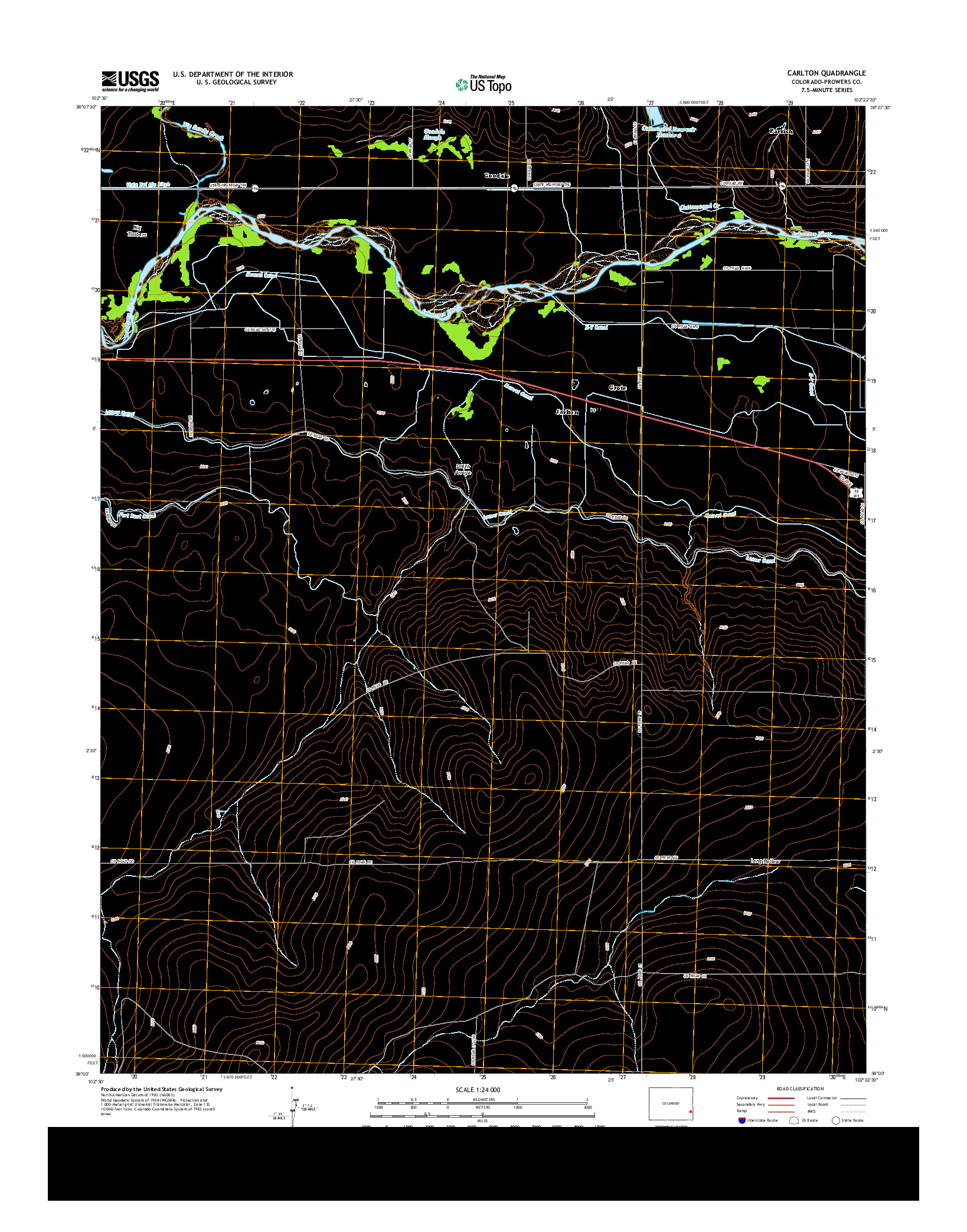 USGS US TOPO 7.5-MINUTE MAP FOR CARLTON, CO 2013