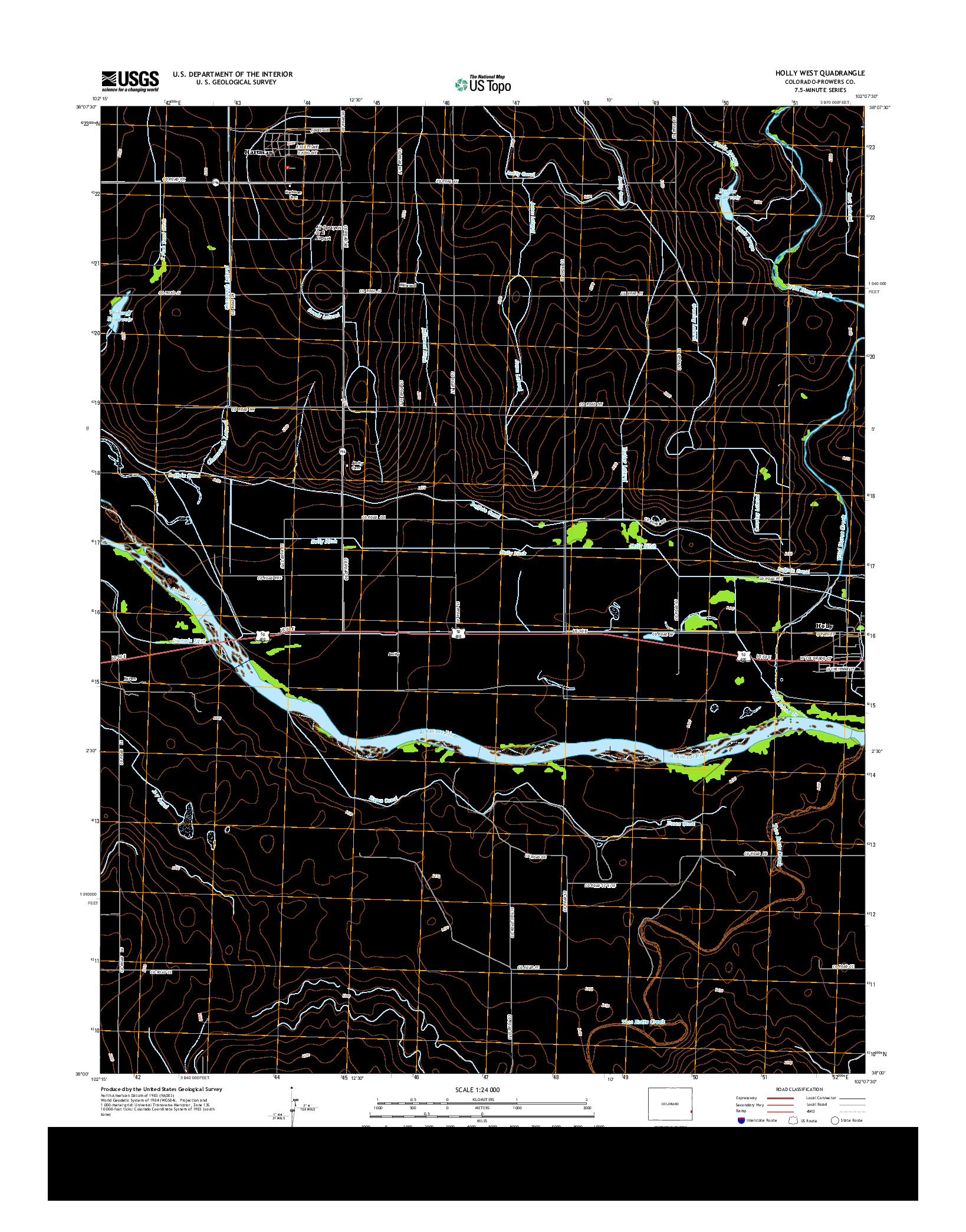 USGS US TOPO 7.5-MINUTE MAP FOR HOLLY WEST, CO 2013