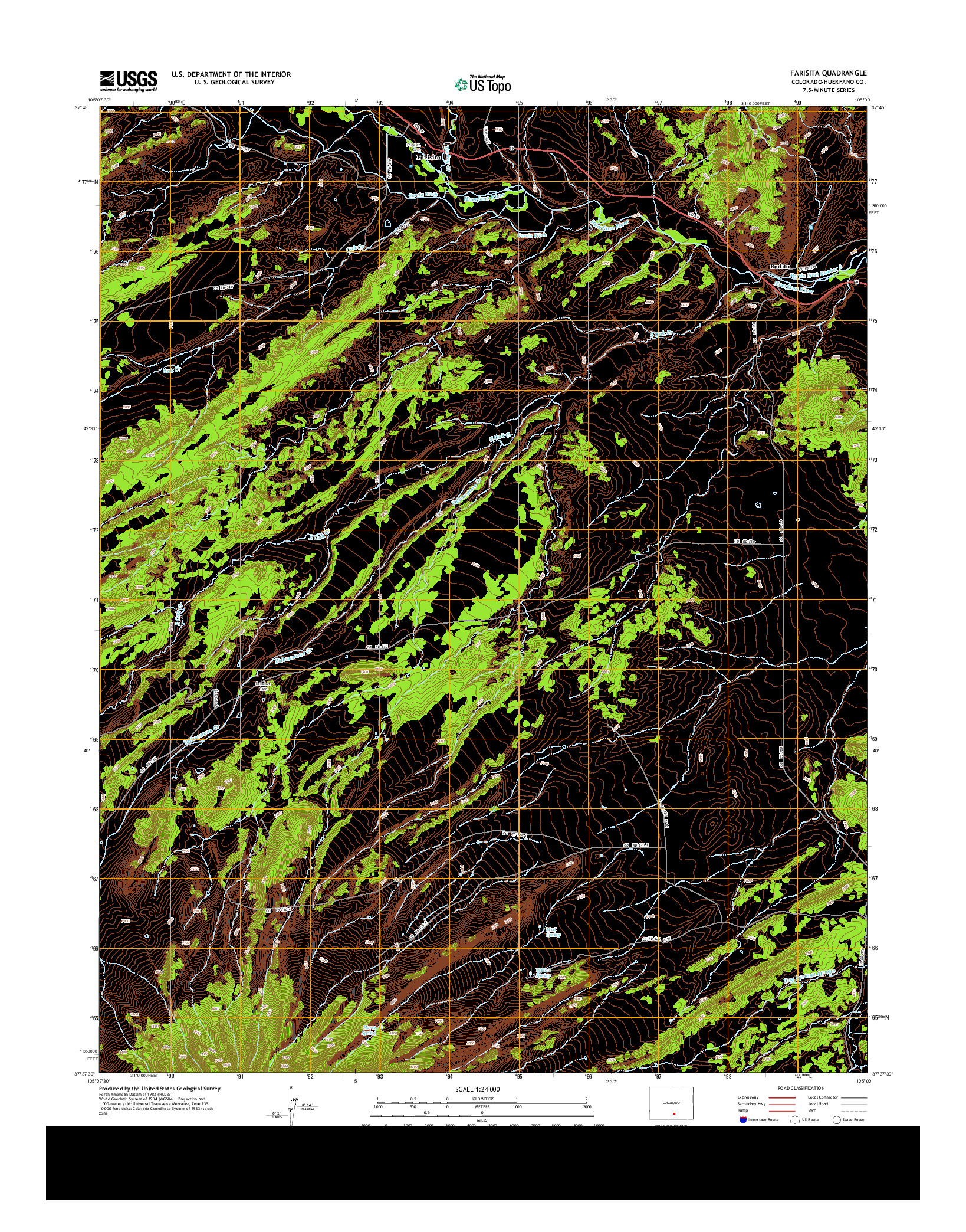 USGS US TOPO 7.5-MINUTE MAP FOR FARISITA, CO 2013
