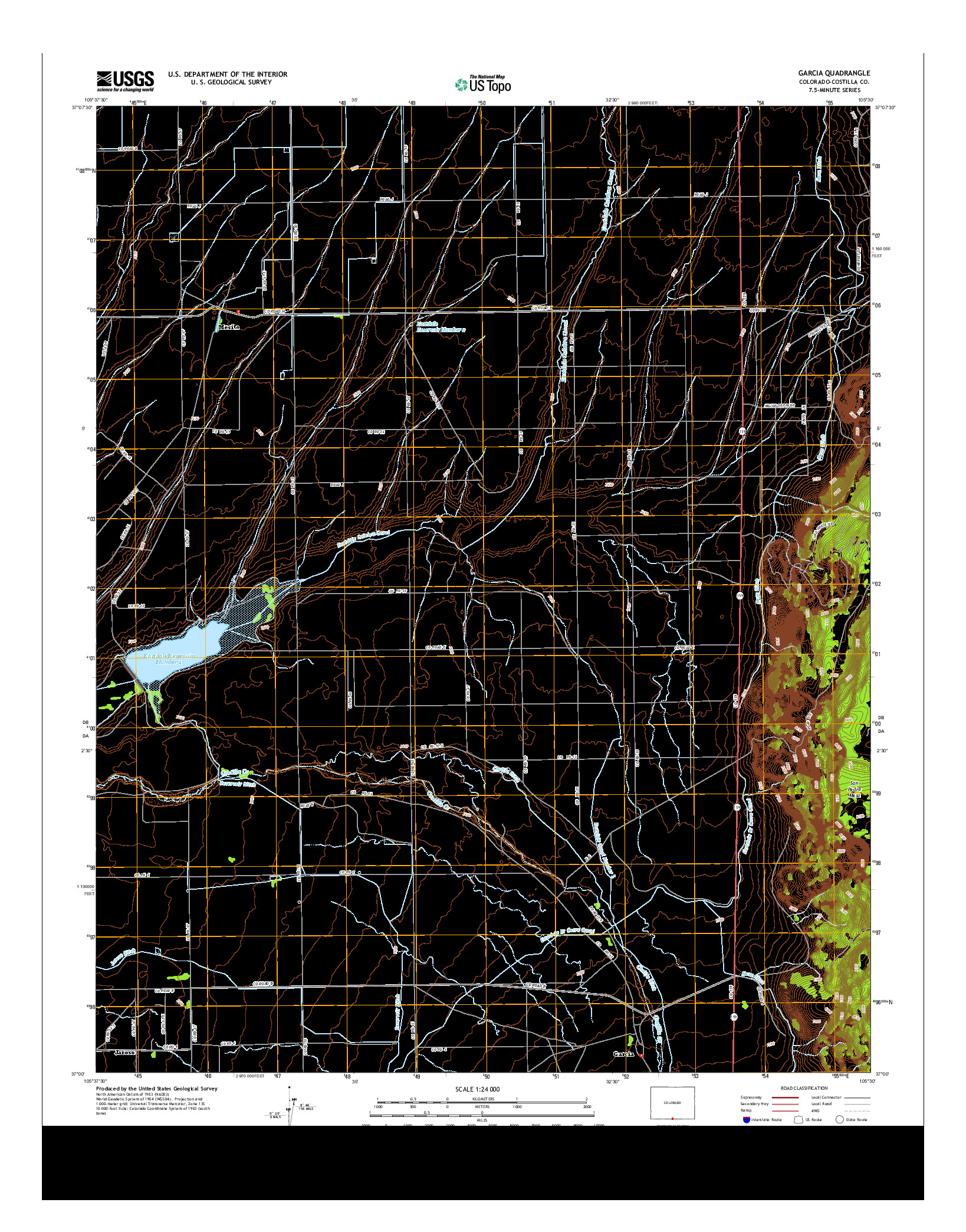 USGS US TOPO 7.5-MINUTE MAP FOR GARCIA, CO 2013