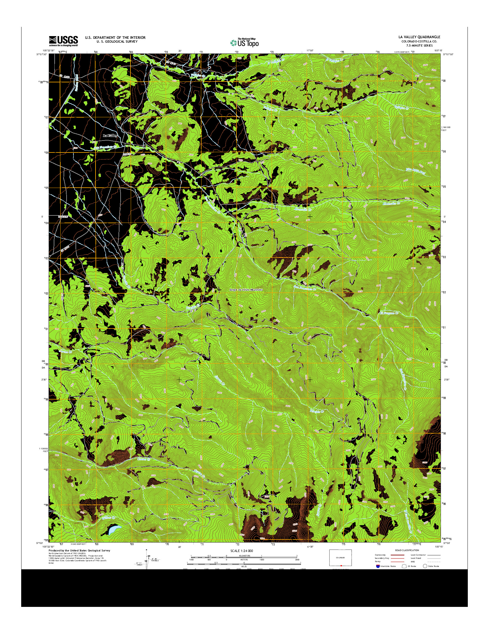 USGS US TOPO 7.5-MINUTE MAP FOR LA VALLEY, CO 2013