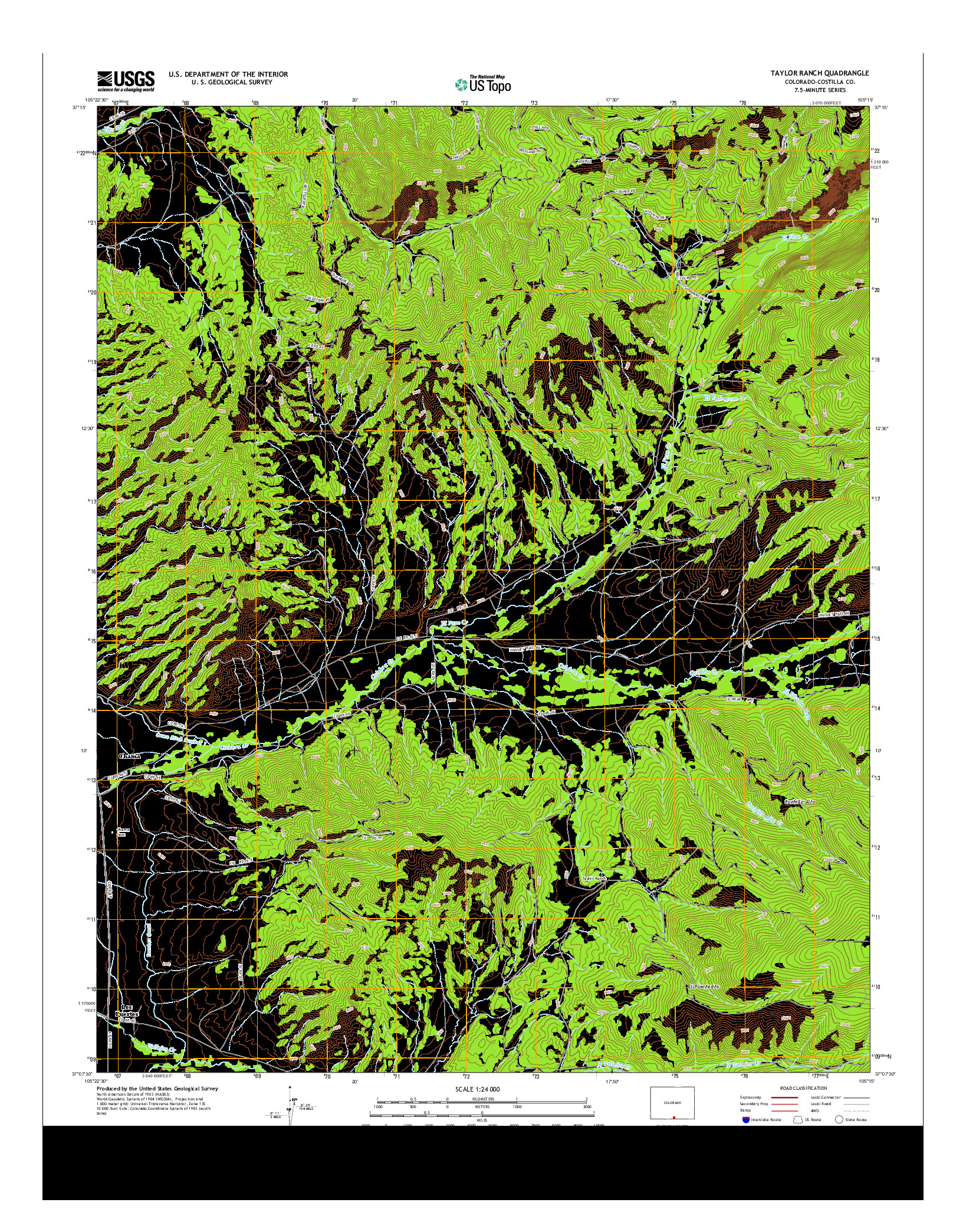 USGS US TOPO 7.5-MINUTE MAP FOR TAYLOR RANCH, CO 2013