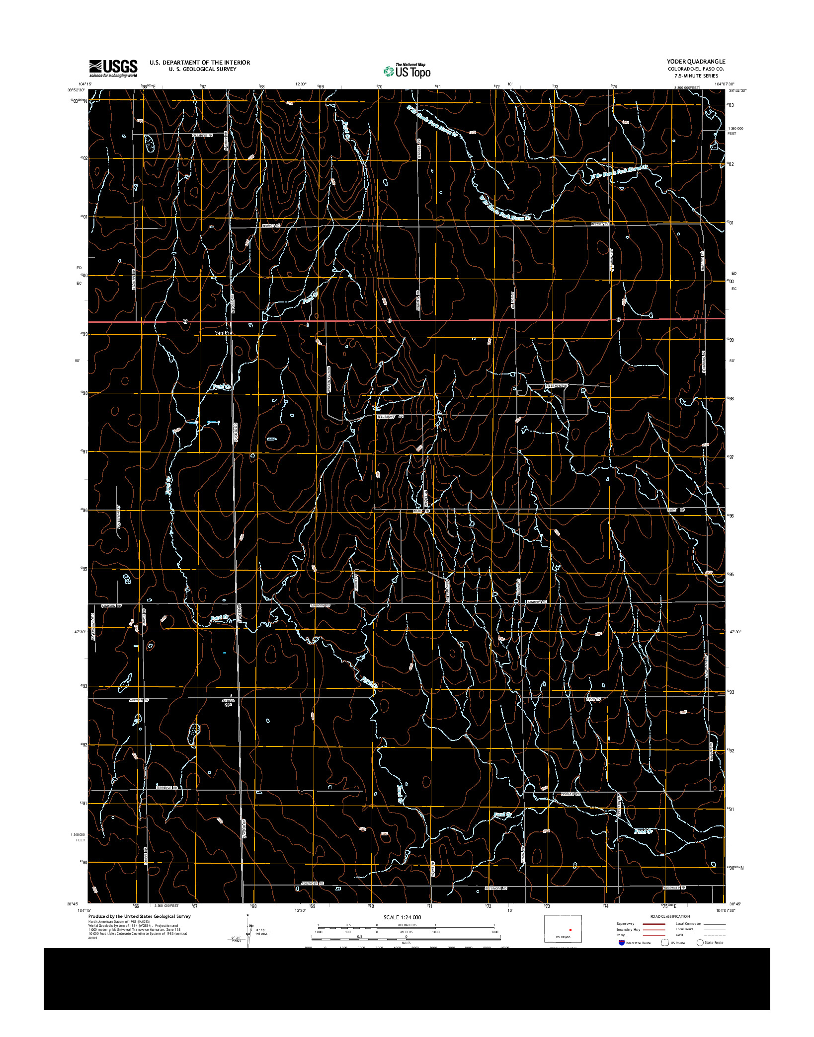 USGS US TOPO 7.5-MINUTE MAP FOR YODER, CO 2013