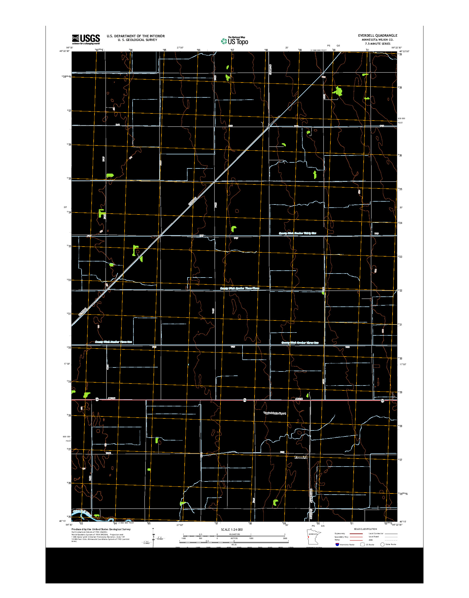 USGS US TOPO 7.5-MINUTE MAP FOR EVERDELL, MN 2013