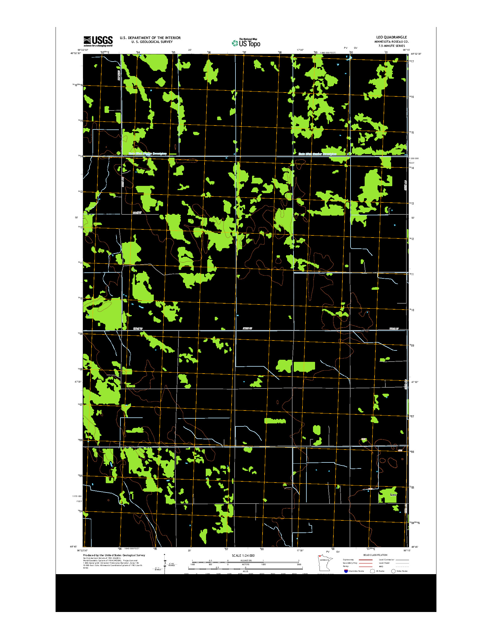 USGS US TOPO 7.5-MINUTE MAP FOR LEO, MN 2013