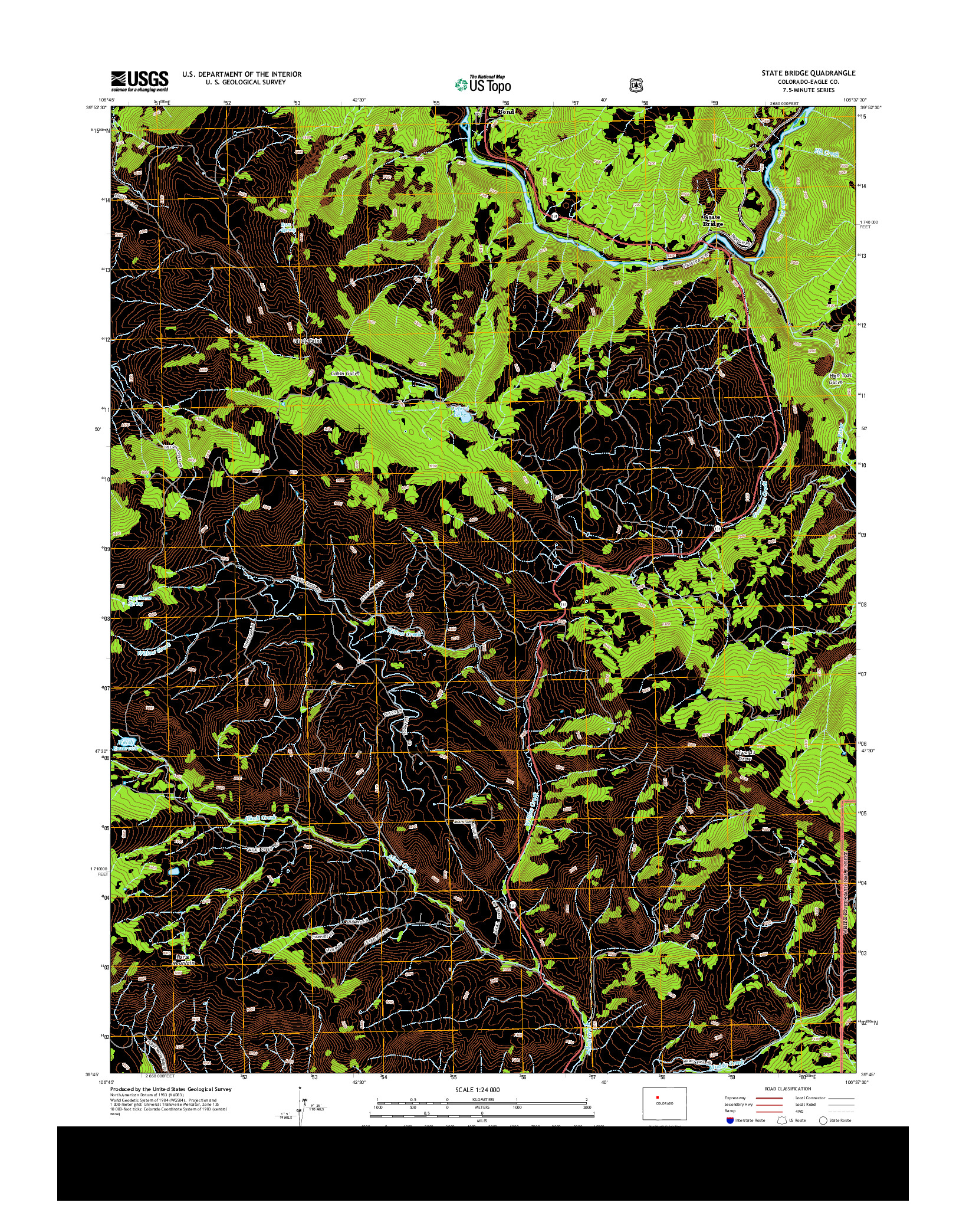 USGS US TOPO 7.5-MINUTE MAP FOR STATE BRIDGE, CO 2013