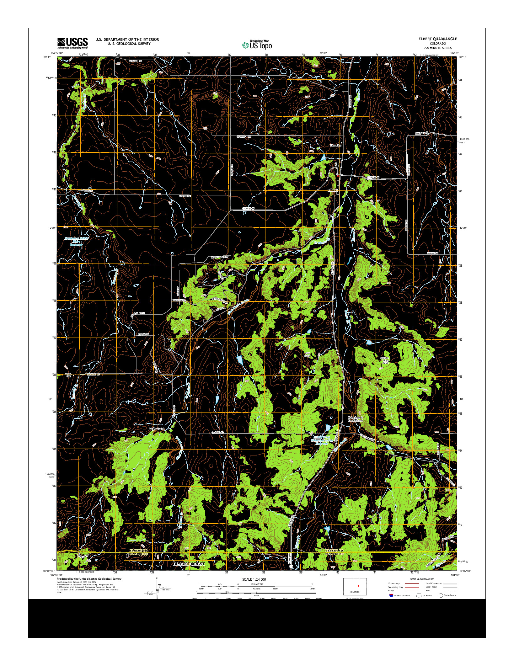 USGS US TOPO 7.5-MINUTE MAP FOR ELBERT, CO 2013