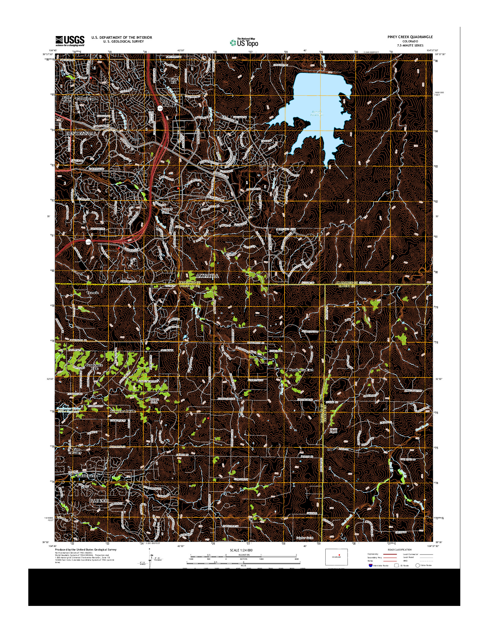 USGS US TOPO 7.5-MINUTE MAP FOR PINEY CREEK, CO 2013