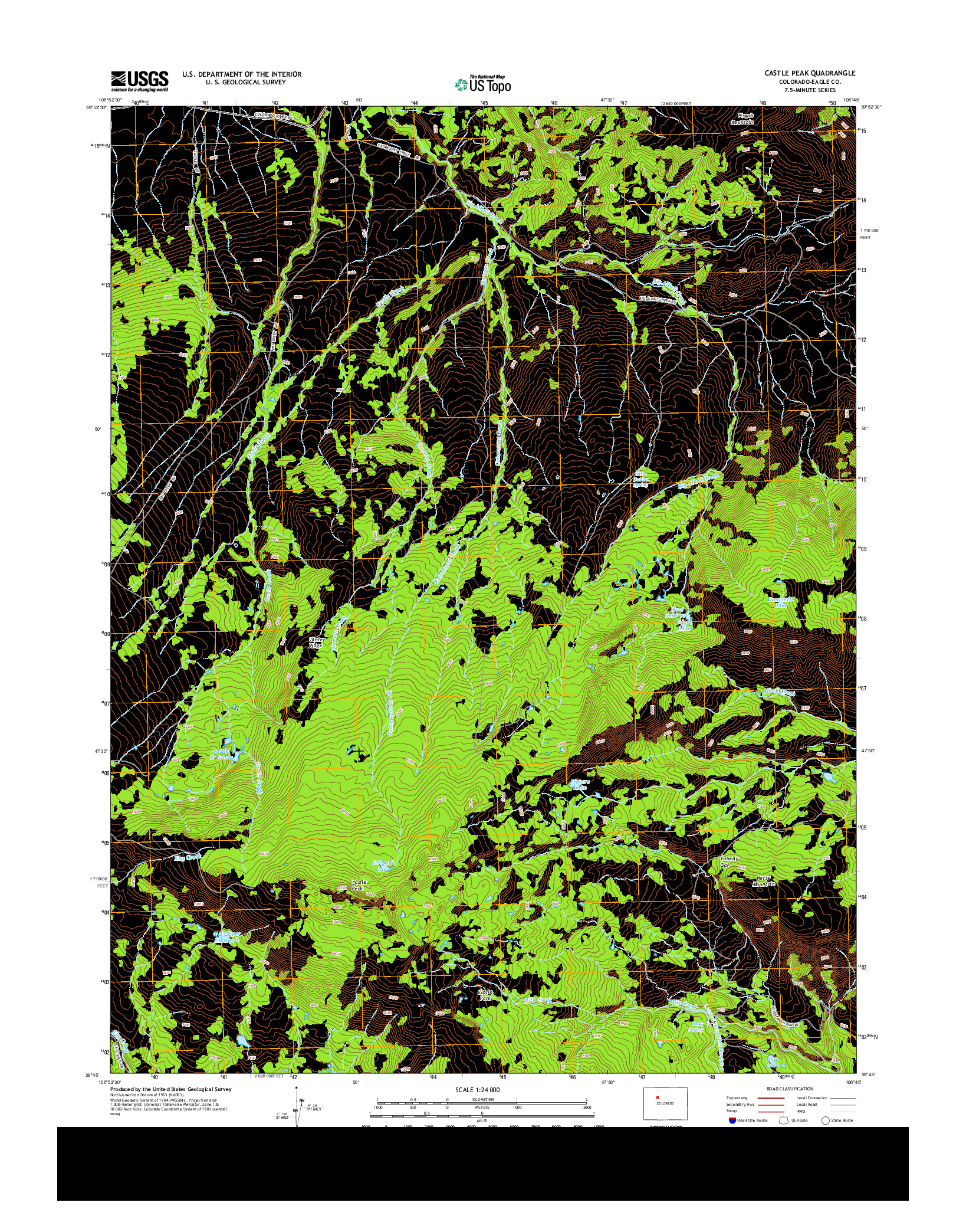 USGS US TOPO 7.5-MINUTE MAP FOR CASTLE PEAK, CO 2013