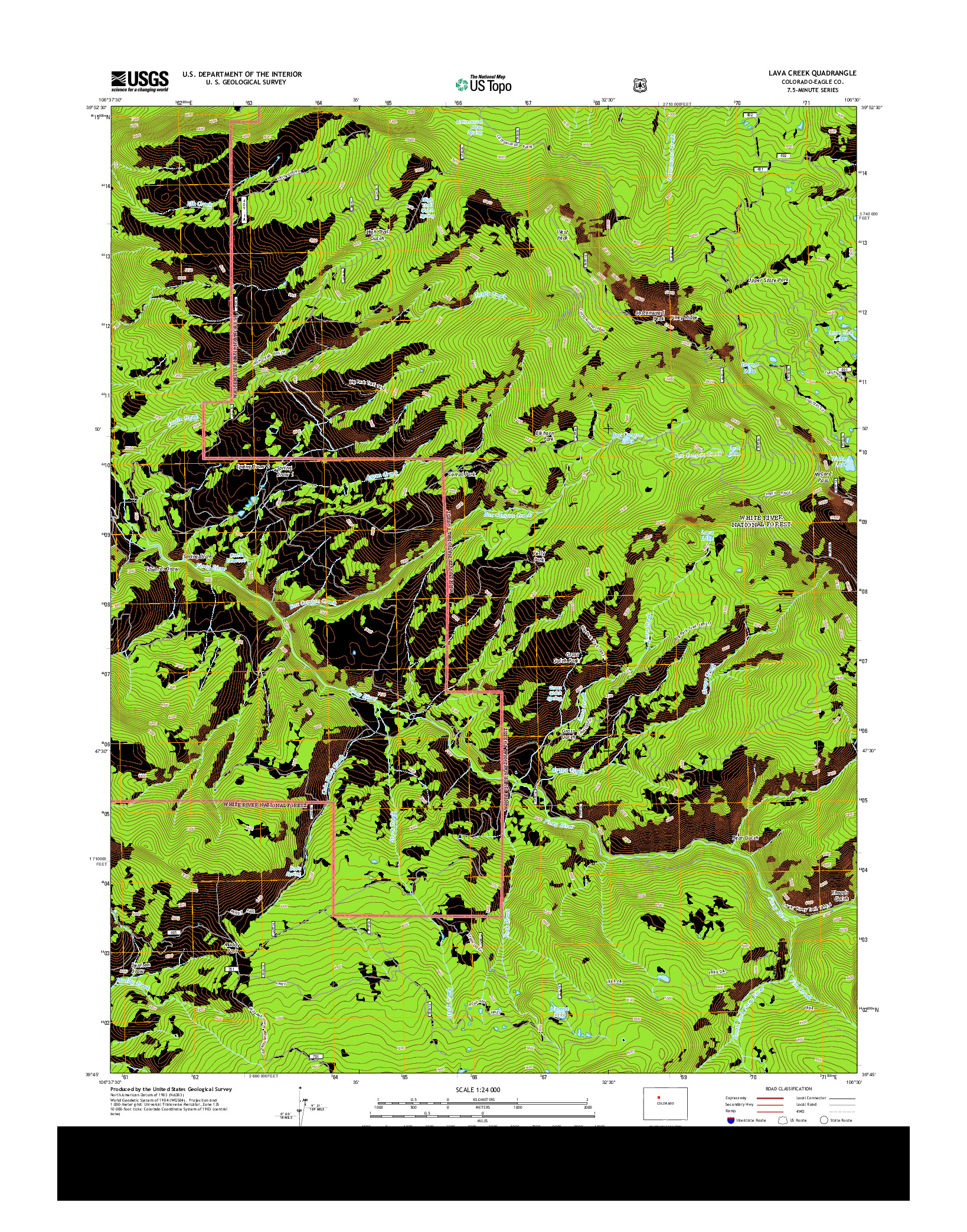 USGS US TOPO 7.5-MINUTE MAP FOR LAVA CREEK, CO 2013