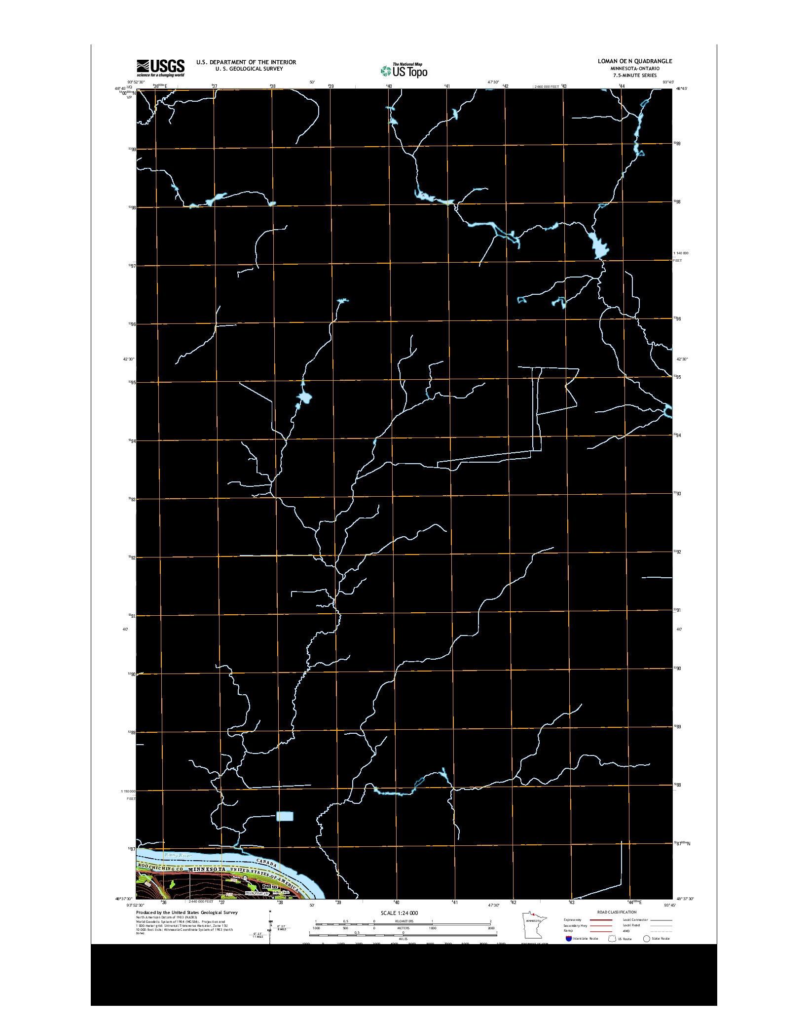 USGS US TOPO 7.5-MINUTE MAP FOR LOMAN OE N, MN-ON 2013