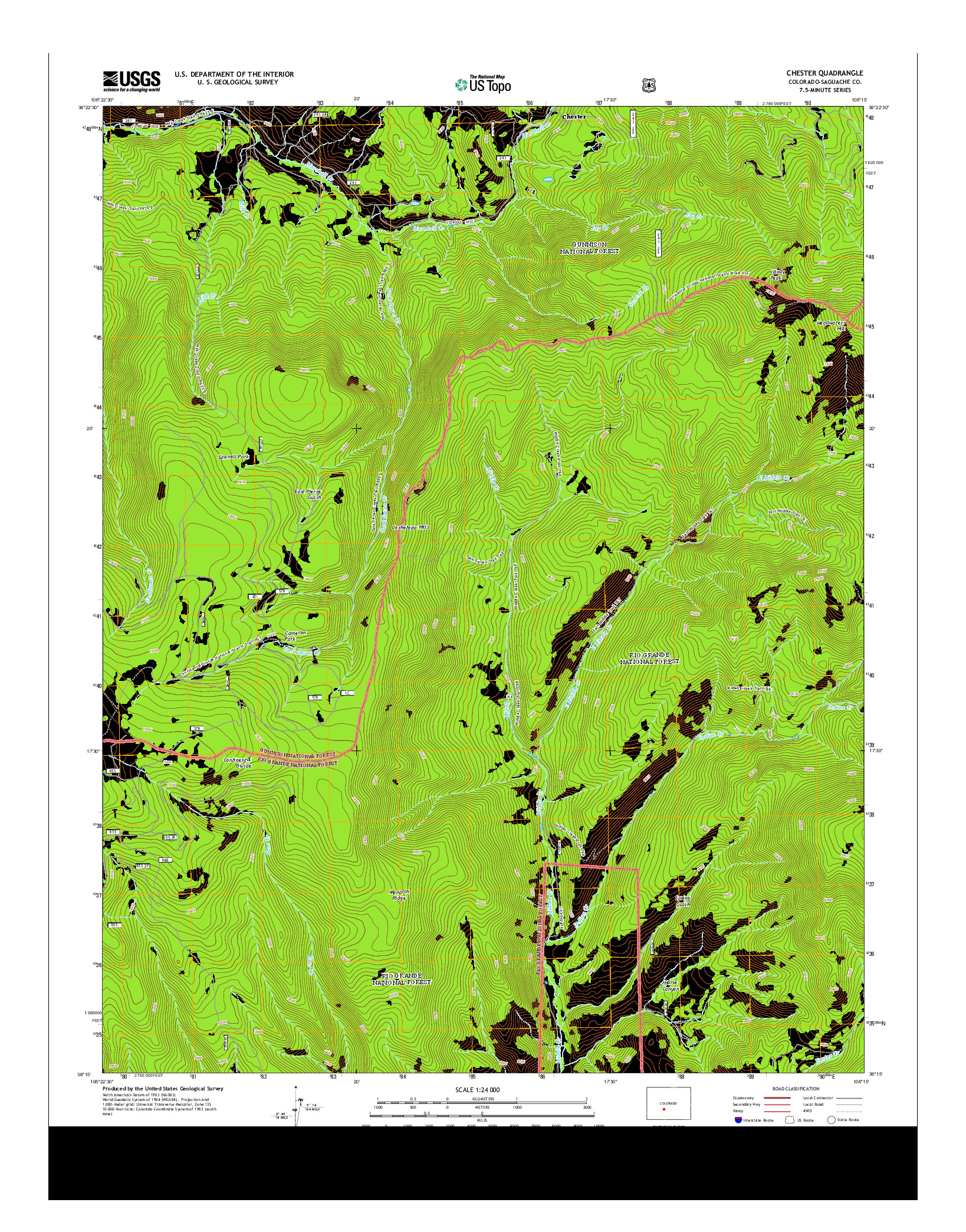 USGS US TOPO 7.5-MINUTE MAP FOR CHESTER, CO 2013