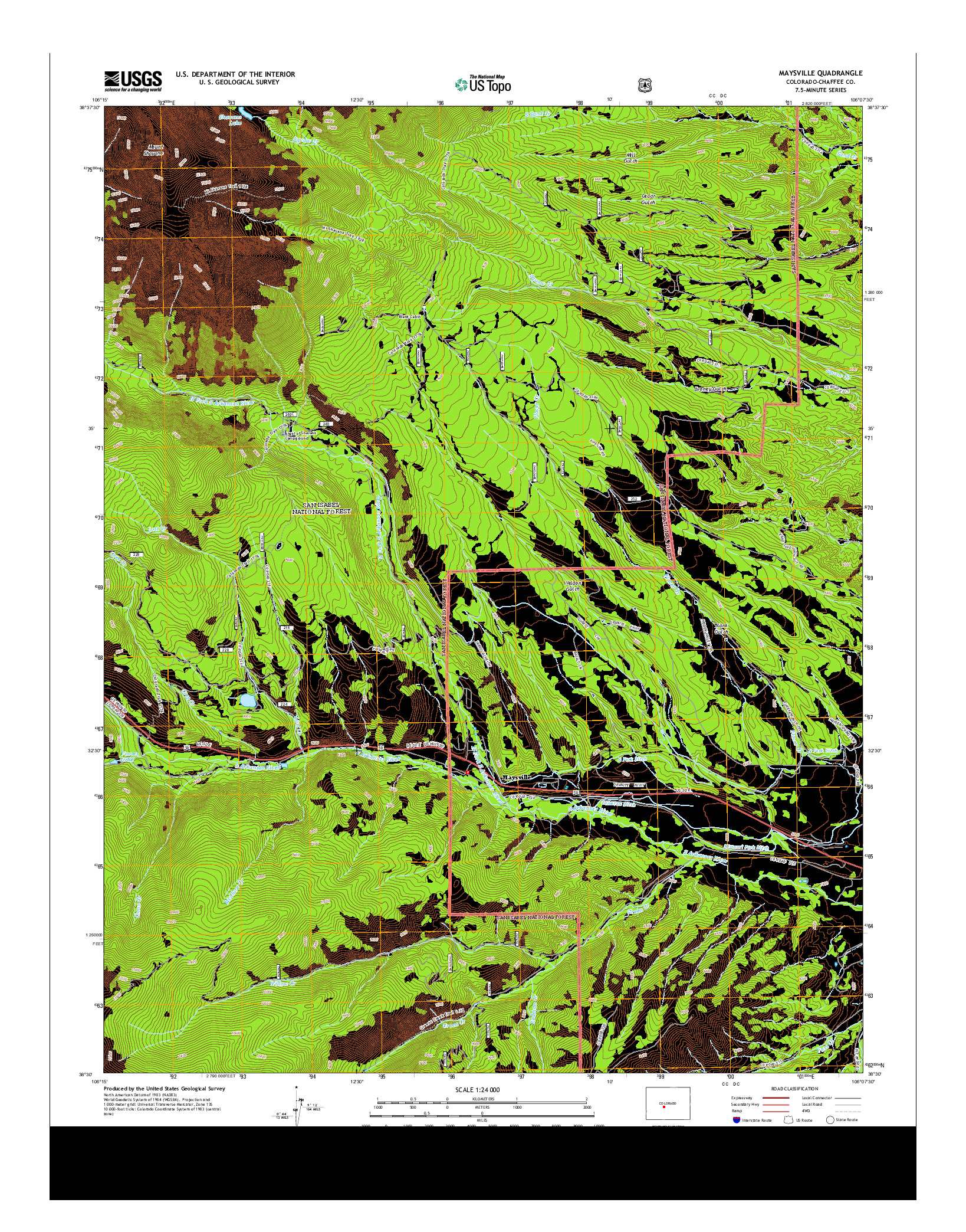 USGS US TOPO 7.5-MINUTE MAP FOR MAYSVILLE, CO 2013