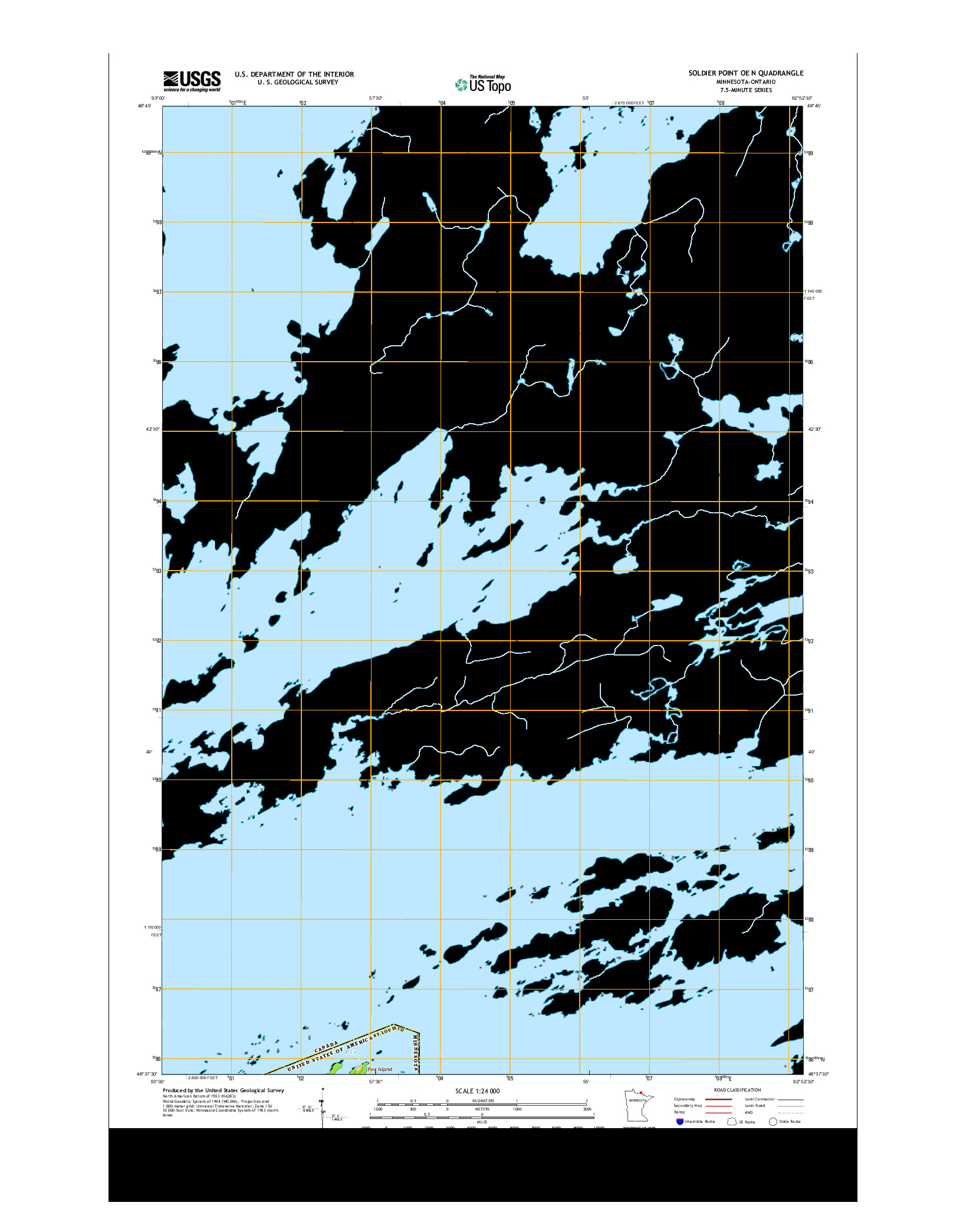 USGS US TOPO 7.5-MINUTE MAP FOR SOLDIER POINT OE N, MN-ON 2013