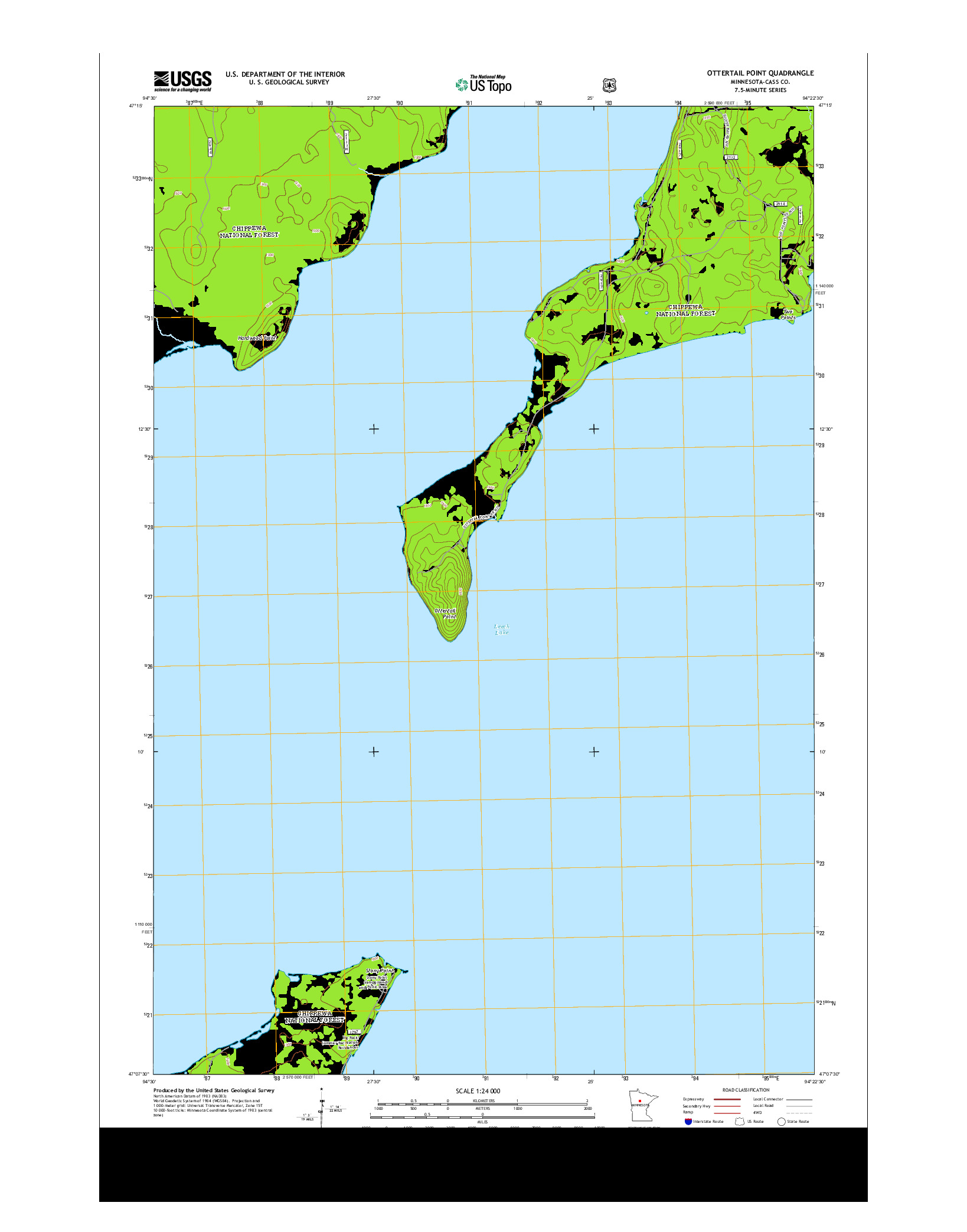 USGS US TOPO 7.5-MINUTE MAP FOR OTTERTAIL POINT, MN 2013