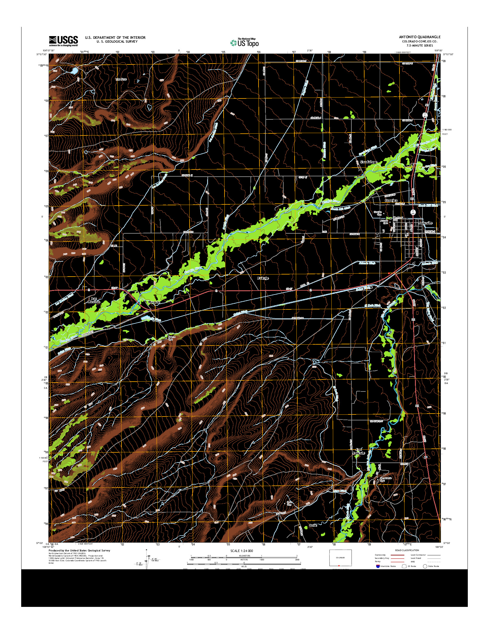 USGS US TOPO 7.5-MINUTE MAP FOR ANTONITO, CO 2013