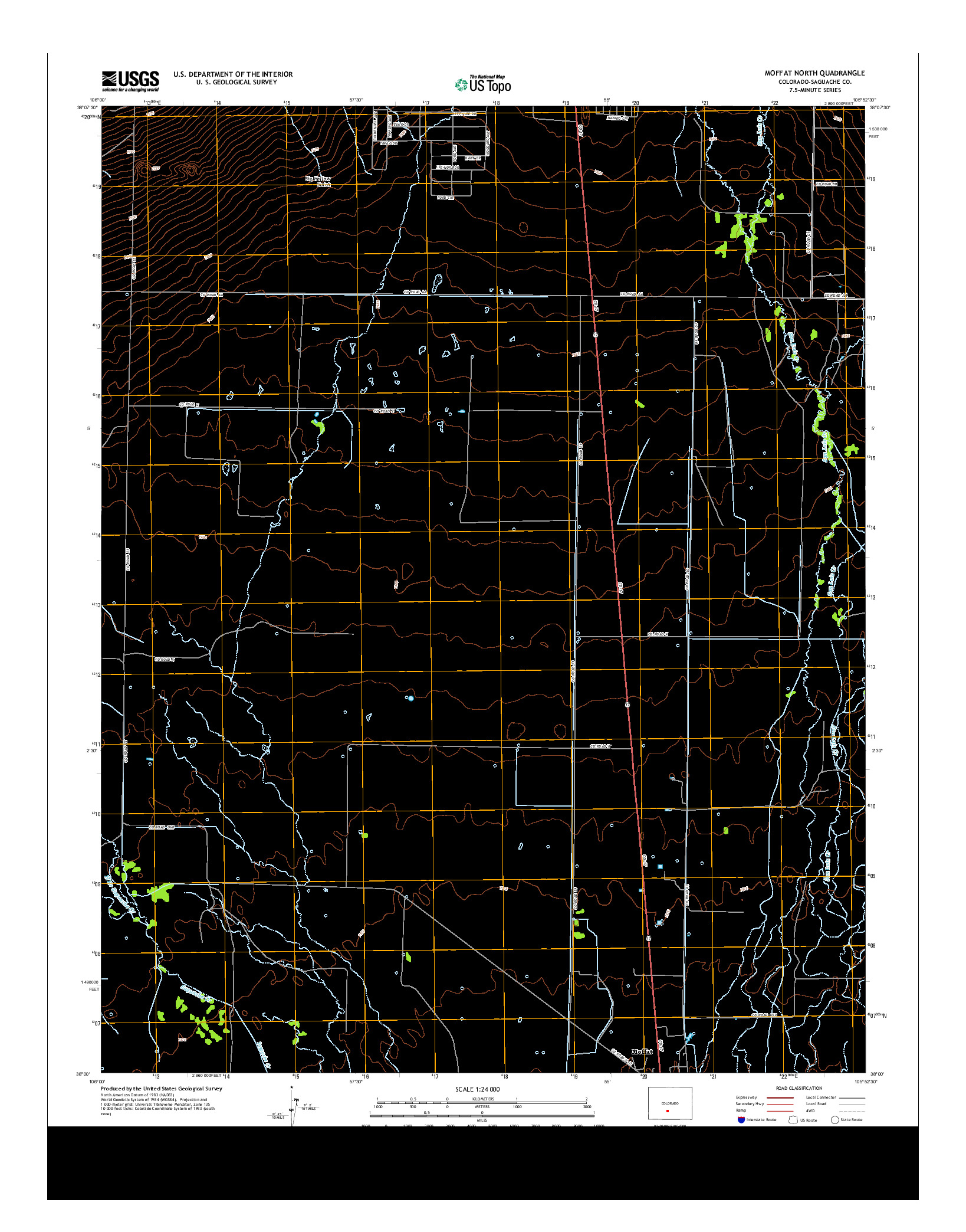 USGS US TOPO 7.5-MINUTE MAP FOR MOFFAT NORTH, CO 2013