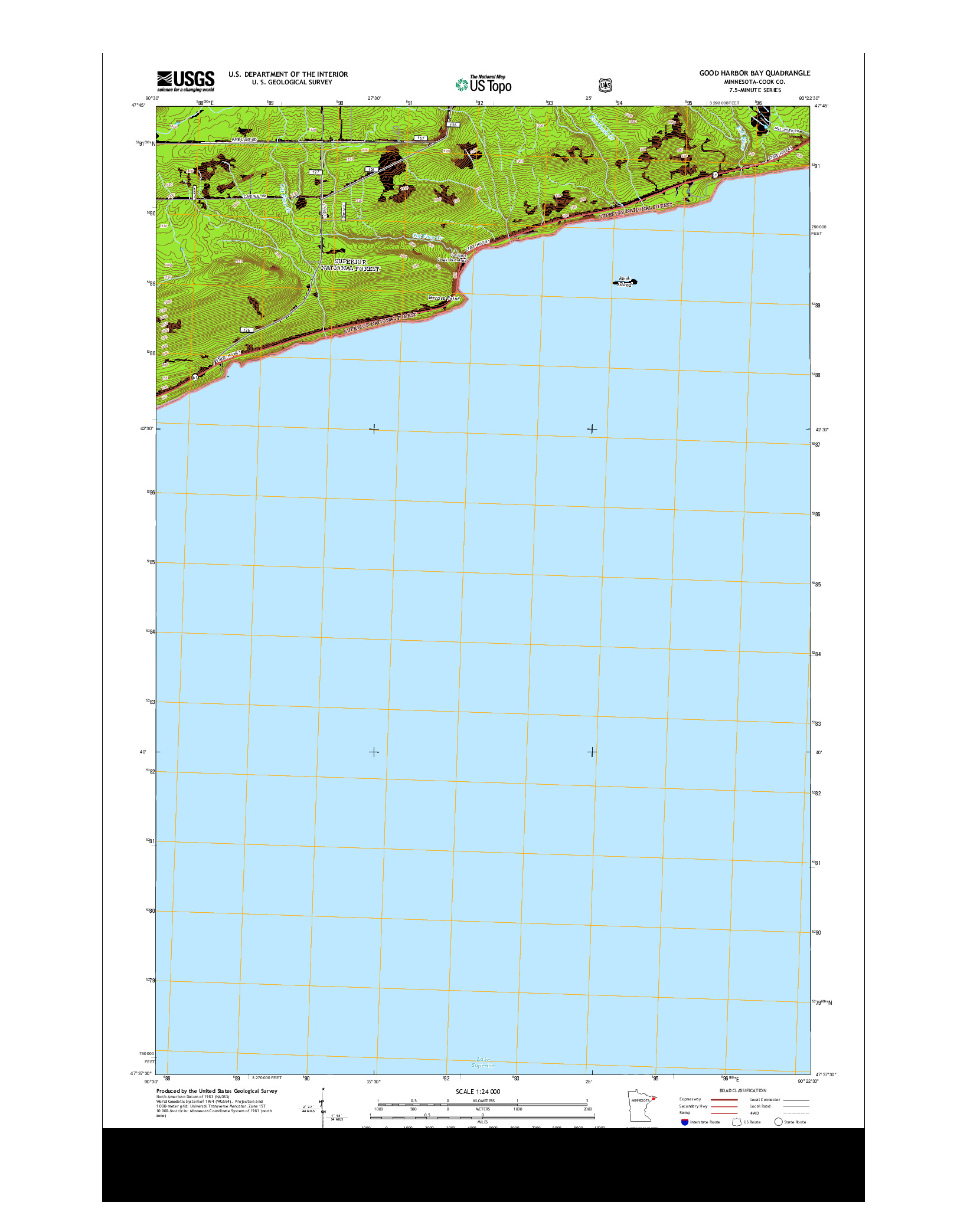 USGS US TOPO 7.5-MINUTE MAP FOR GOOD HARBOR BAY, MN 2013