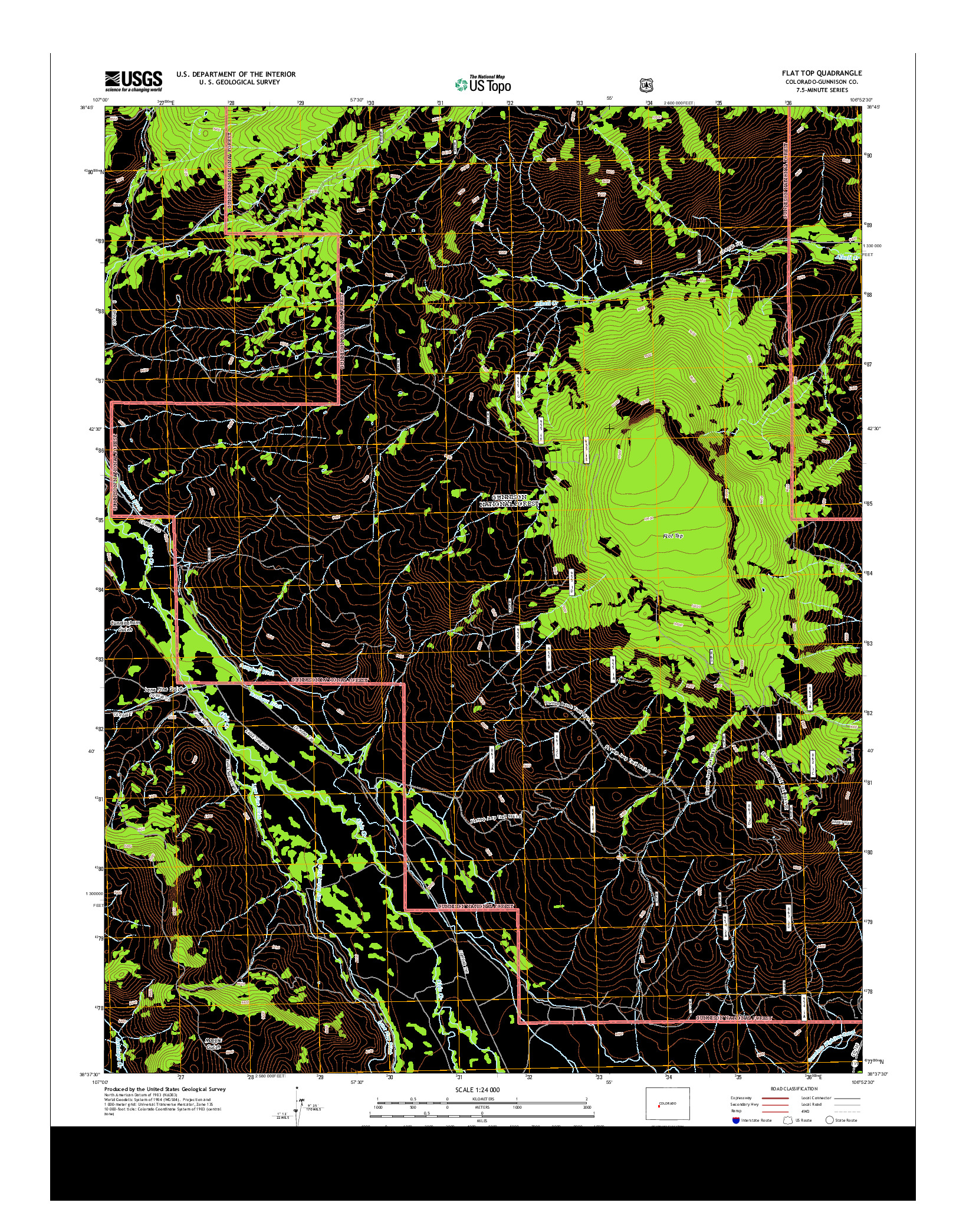 USGS US TOPO 7.5-MINUTE MAP FOR FLAT TOP, CO 2013