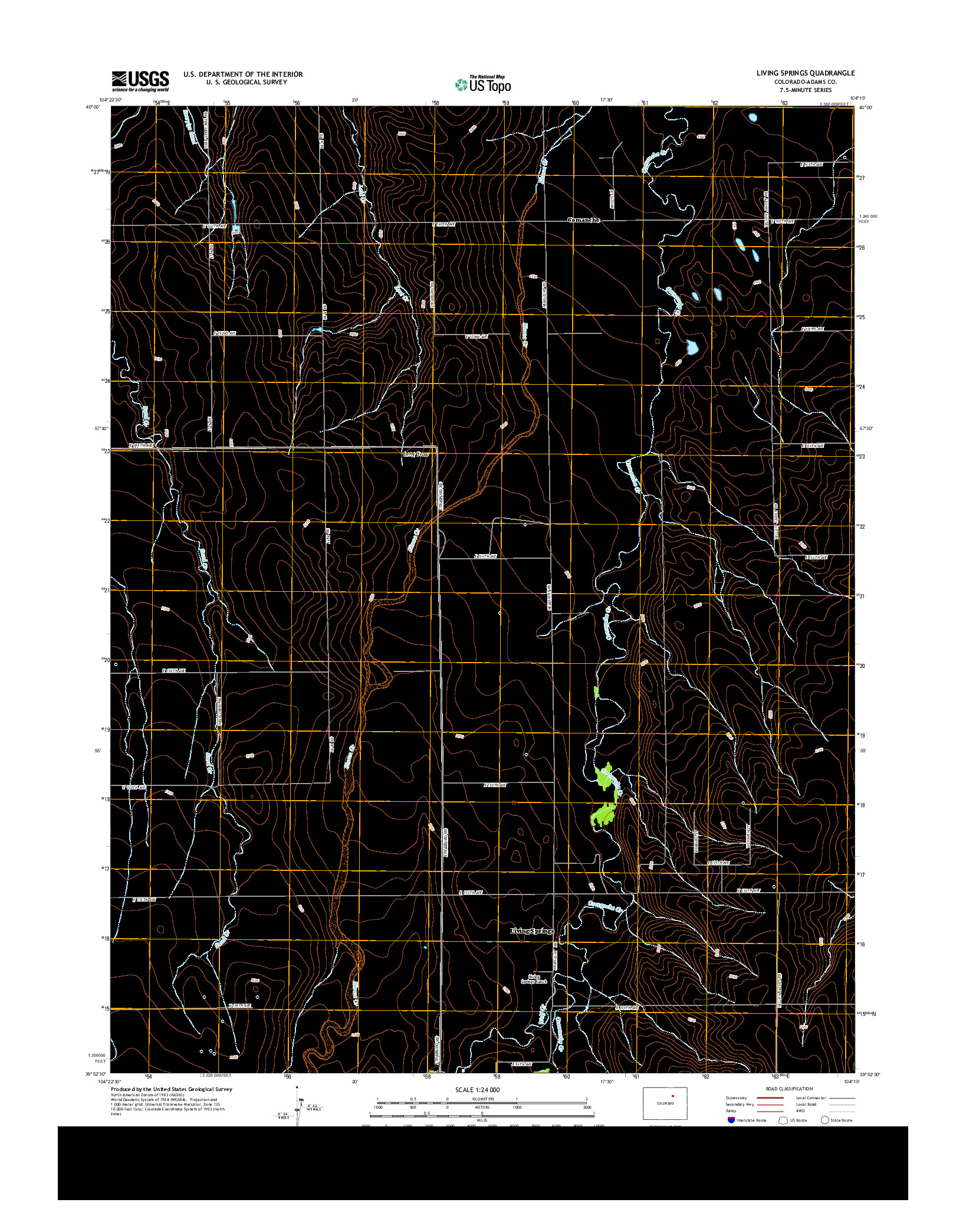 USGS US TOPO 7.5-MINUTE MAP FOR LIVING SPRINGS, CO 2013