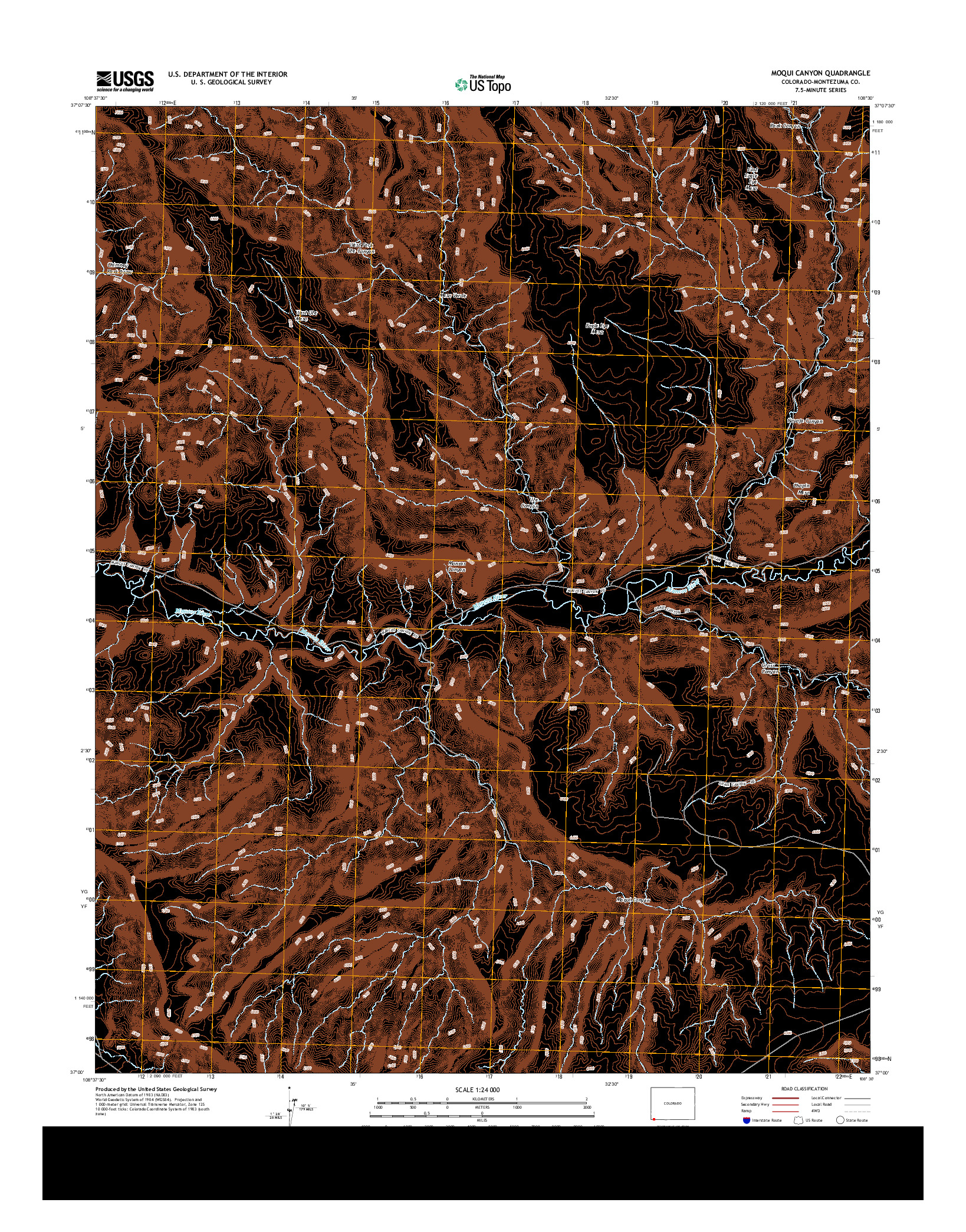 USGS US TOPO 7.5-MINUTE MAP FOR MOQUI CANYON, CO 2013