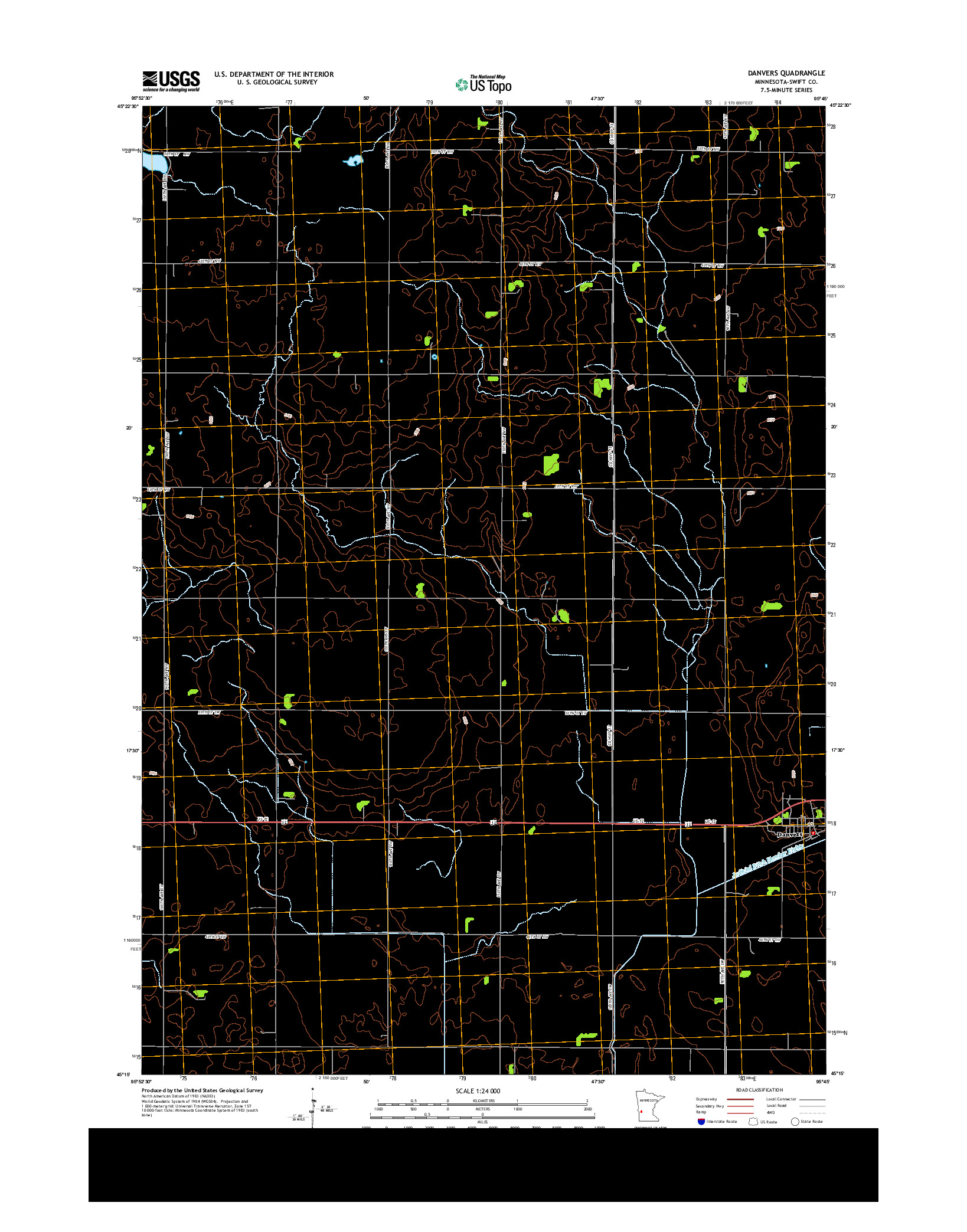 USGS US TOPO 7.5-MINUTE MAP FOR DANVERS, MN 2013