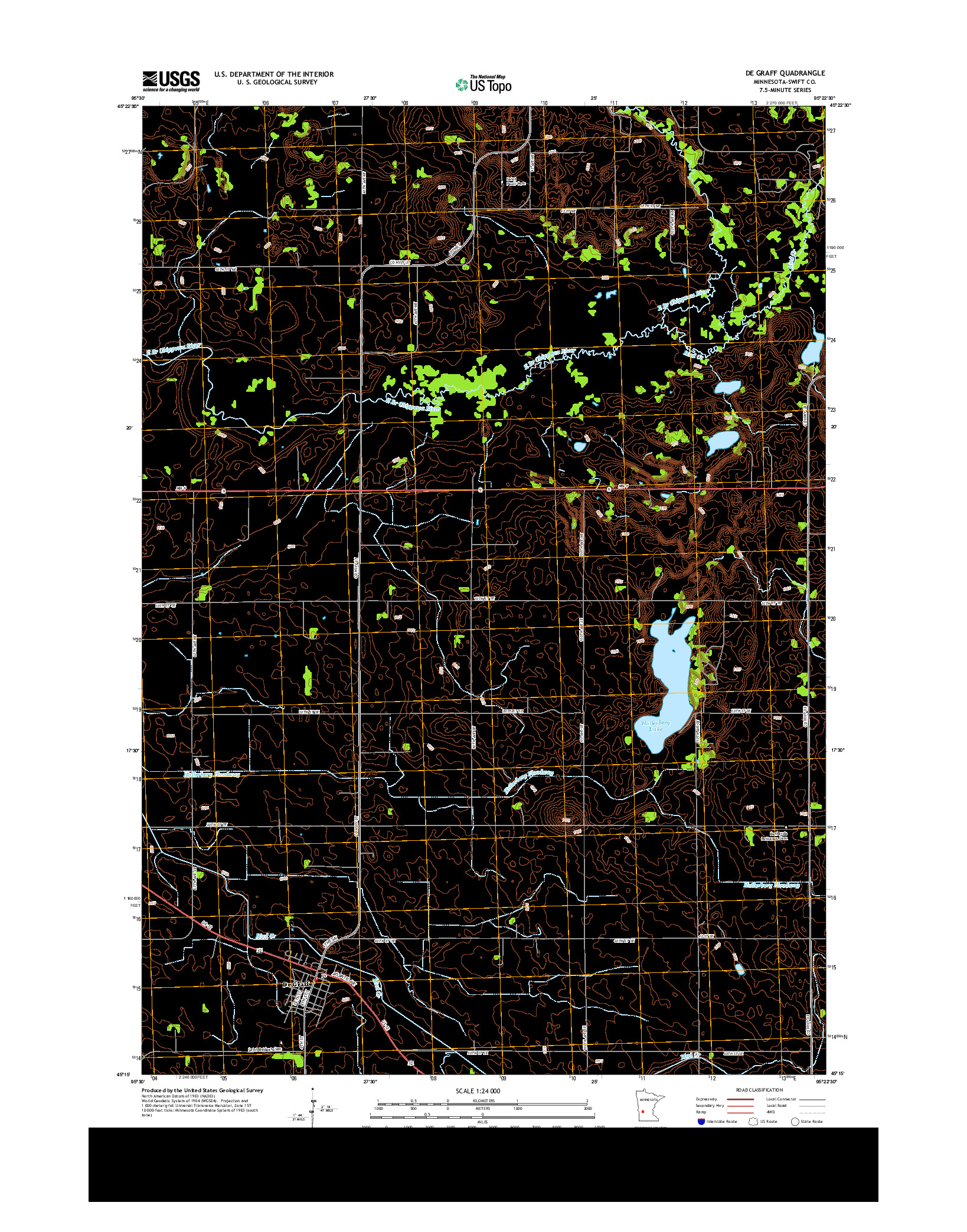 USGS US TOPO 7.5-MINUTE MAP FOR DE GRAFF, MN 2013