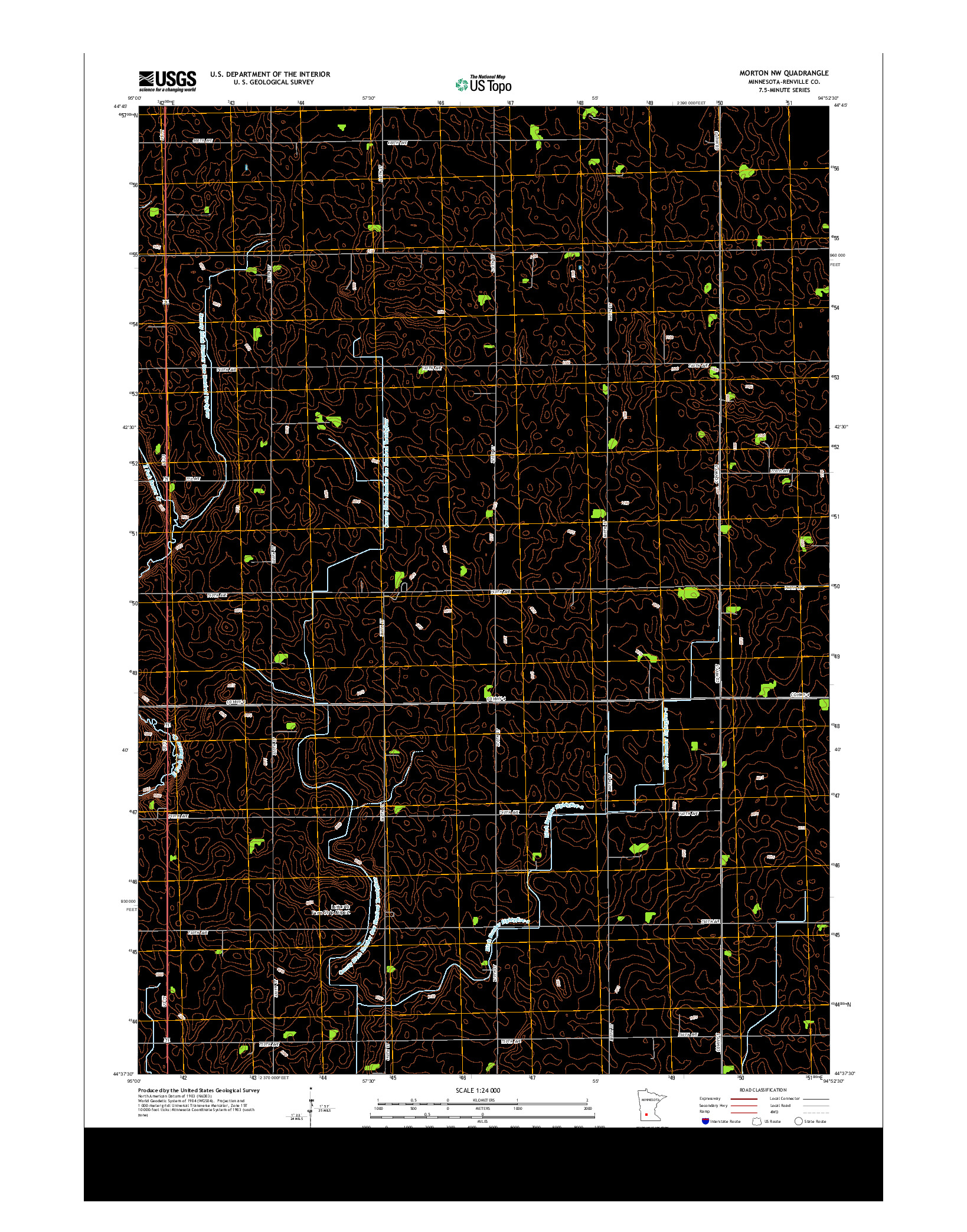 USGS US TOPO 7.5-MINUTE MAP FOR MORTON NW, MN 2013