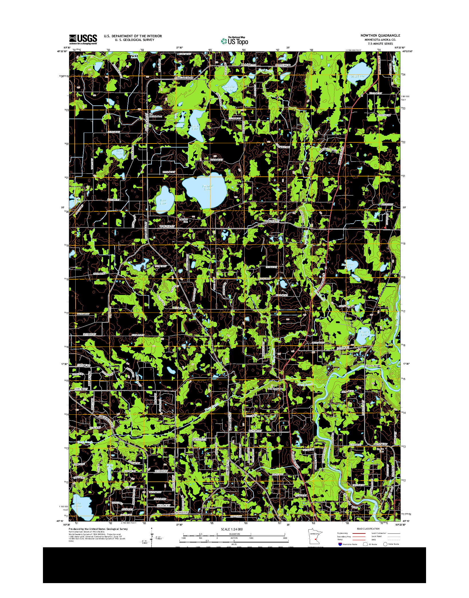 USGS US TOPO 7.5-MINUTE MAP FOR NOWTHEN, MN 2013