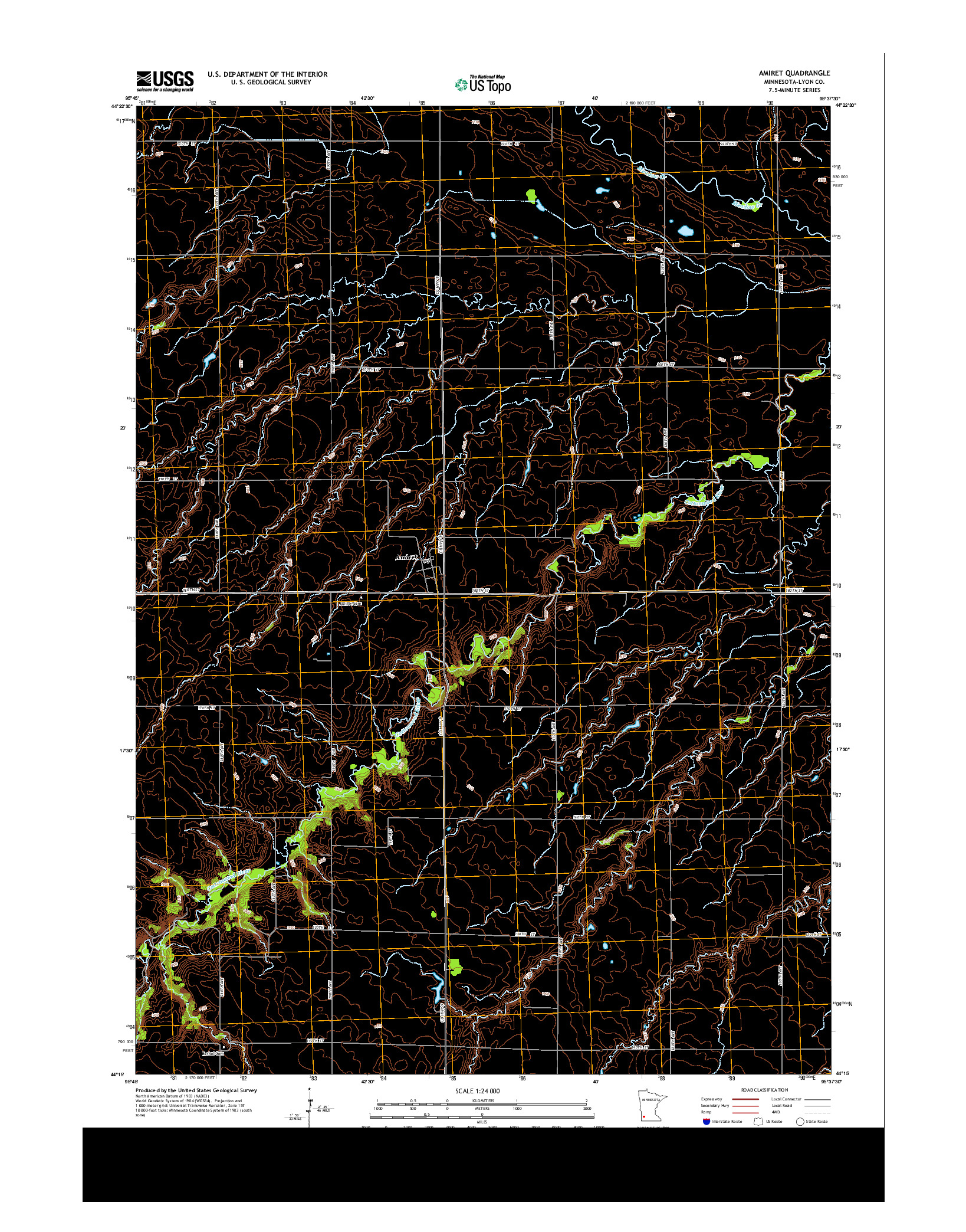 USGS US TOPO 7.5-MINUTE MAP FOR AMIRET, MN 2013