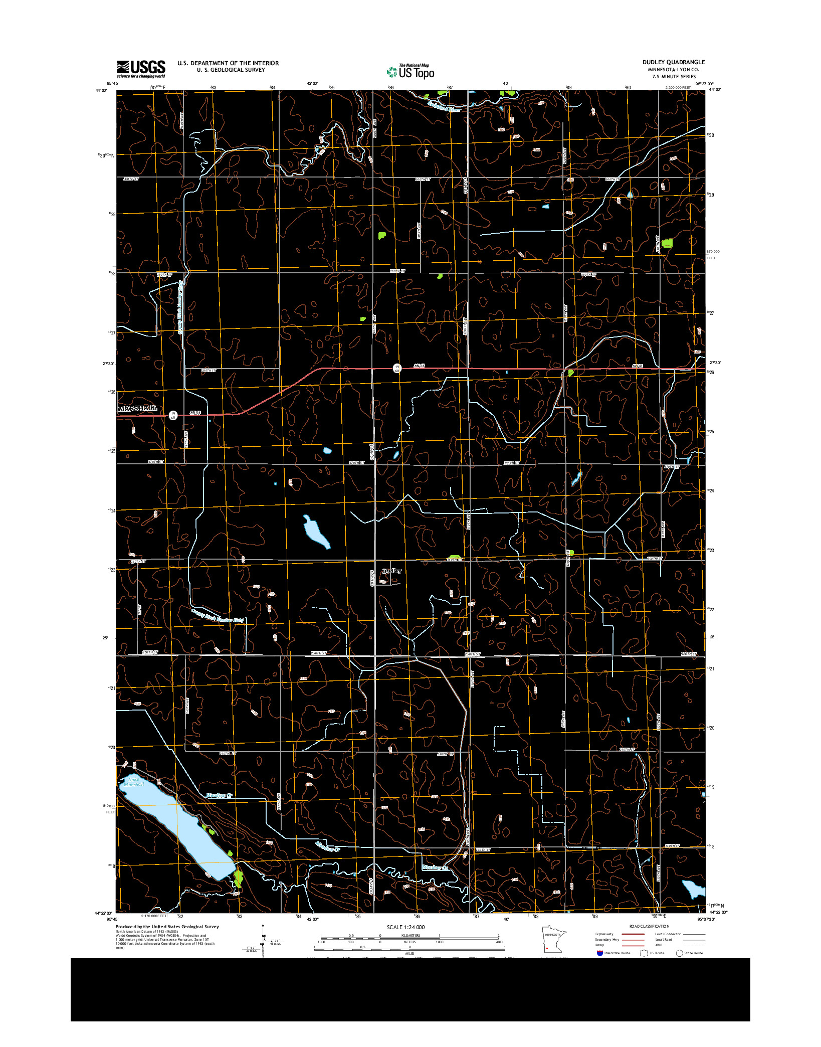 USGS US TOPO 7.5-MINUTE MAP FOR DUDLEY, MN 2013