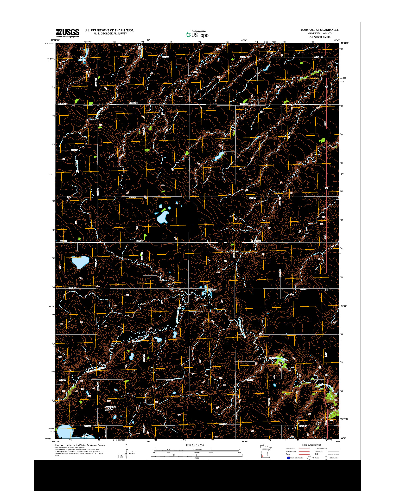 USGS US TOPO 7.5-MINUTE MAP FOR MARSHALL SE, MN 2013