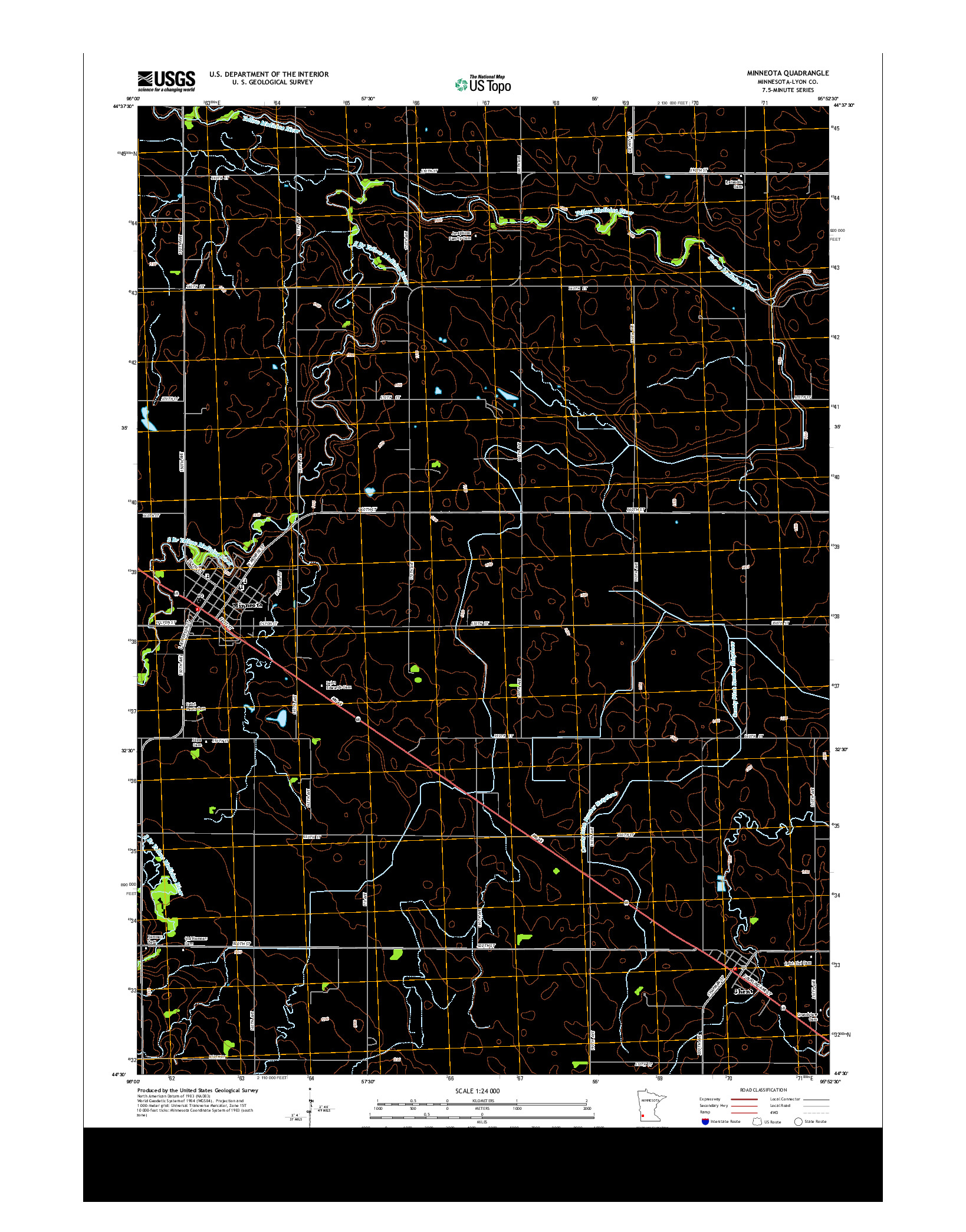 USGS US TOPO 7.5-MINUTE MAP FOR MINNEOTA, MN 2013