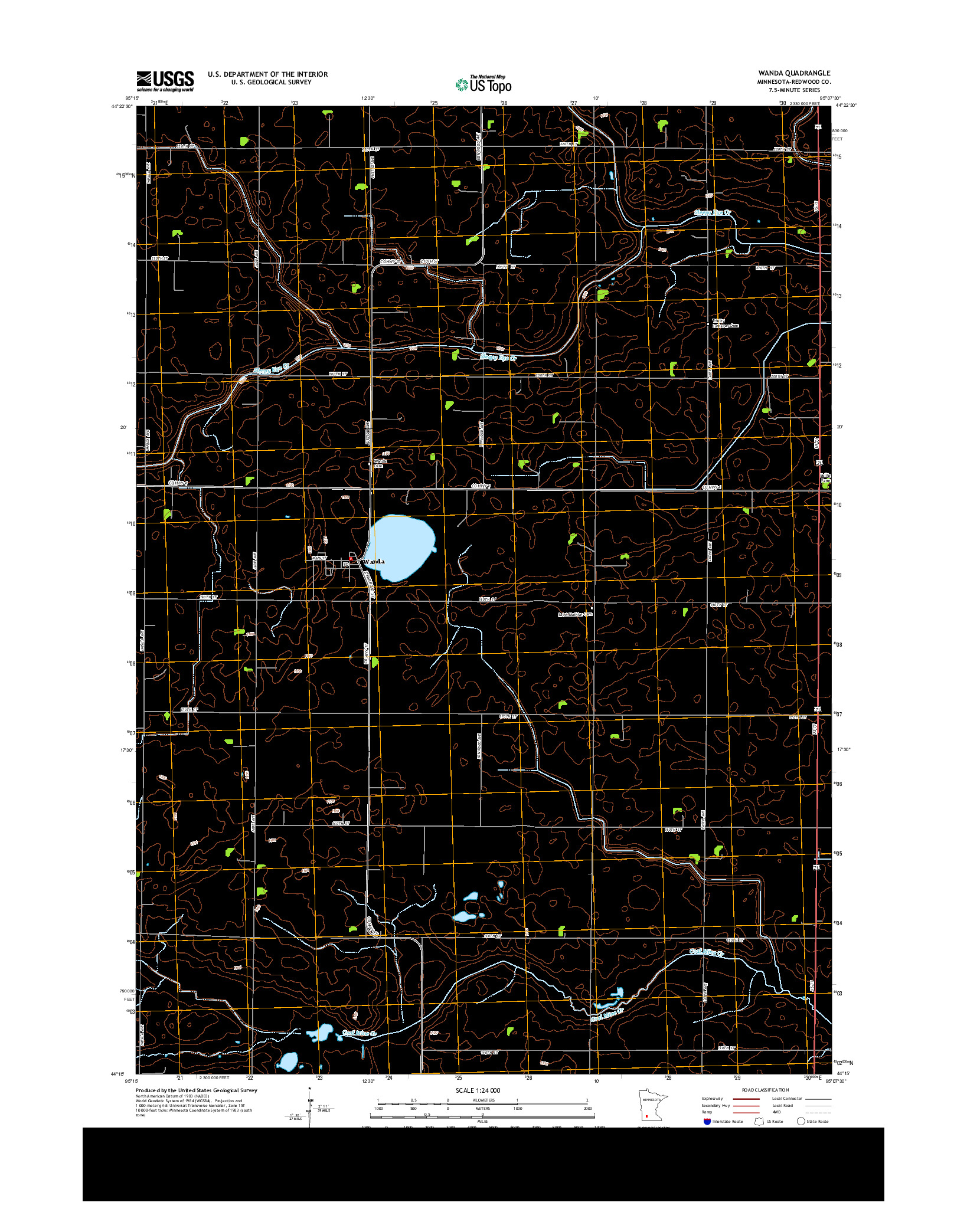 USGS US TOPO 7.5-MINUTE MAP FOR WANDA, MN 2013