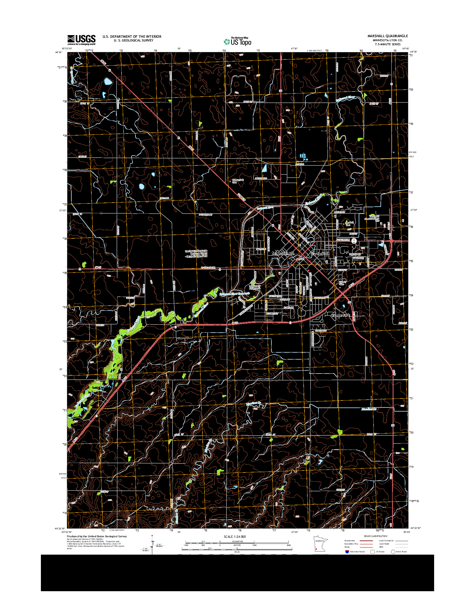 USGS US TOPO 7.5-MINUTE MAP FOR MARSHALL, MN 2013