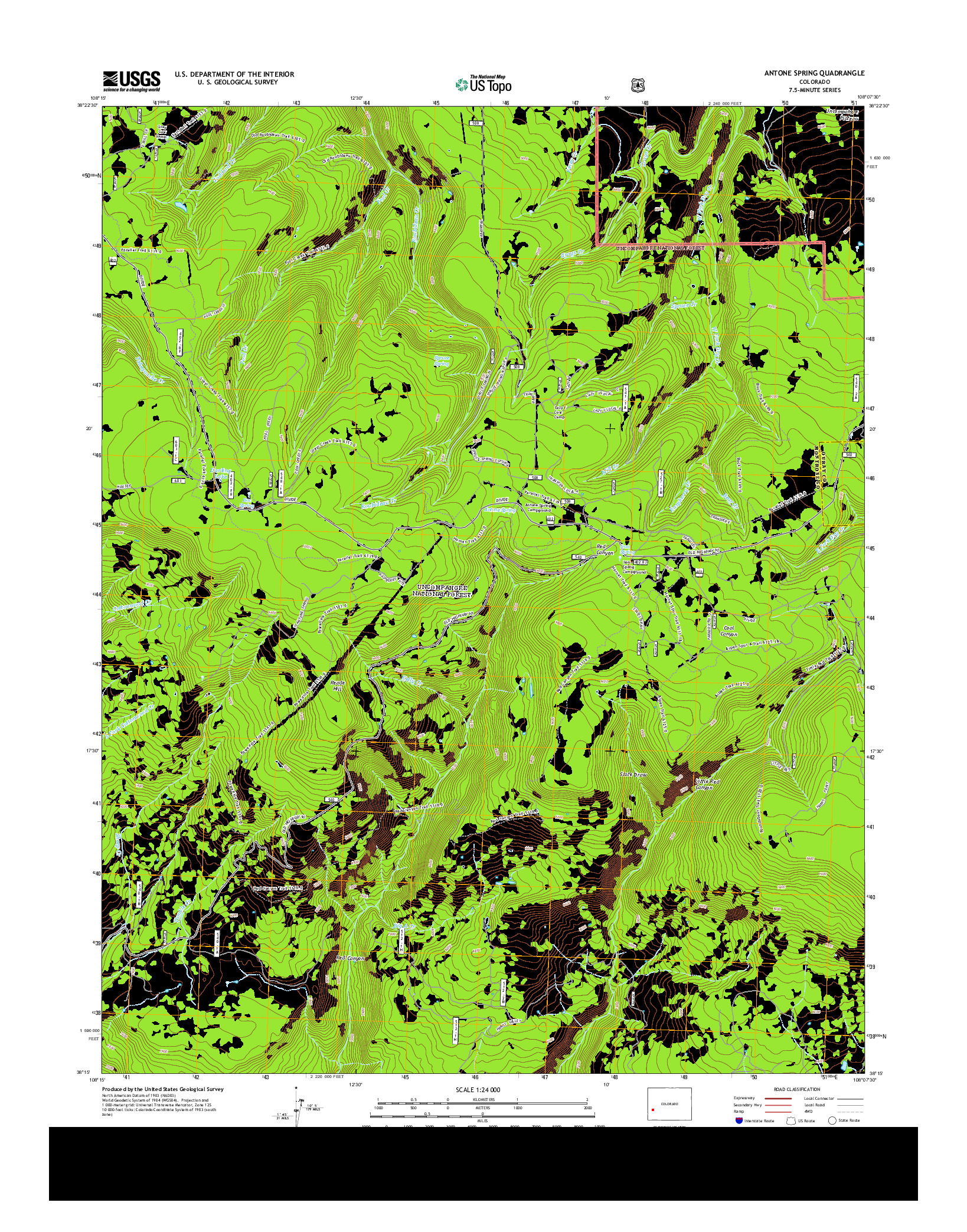 USGS US TOPO 7.5-MINUTE MAP FOR ANTONE SPRING, CO 2013