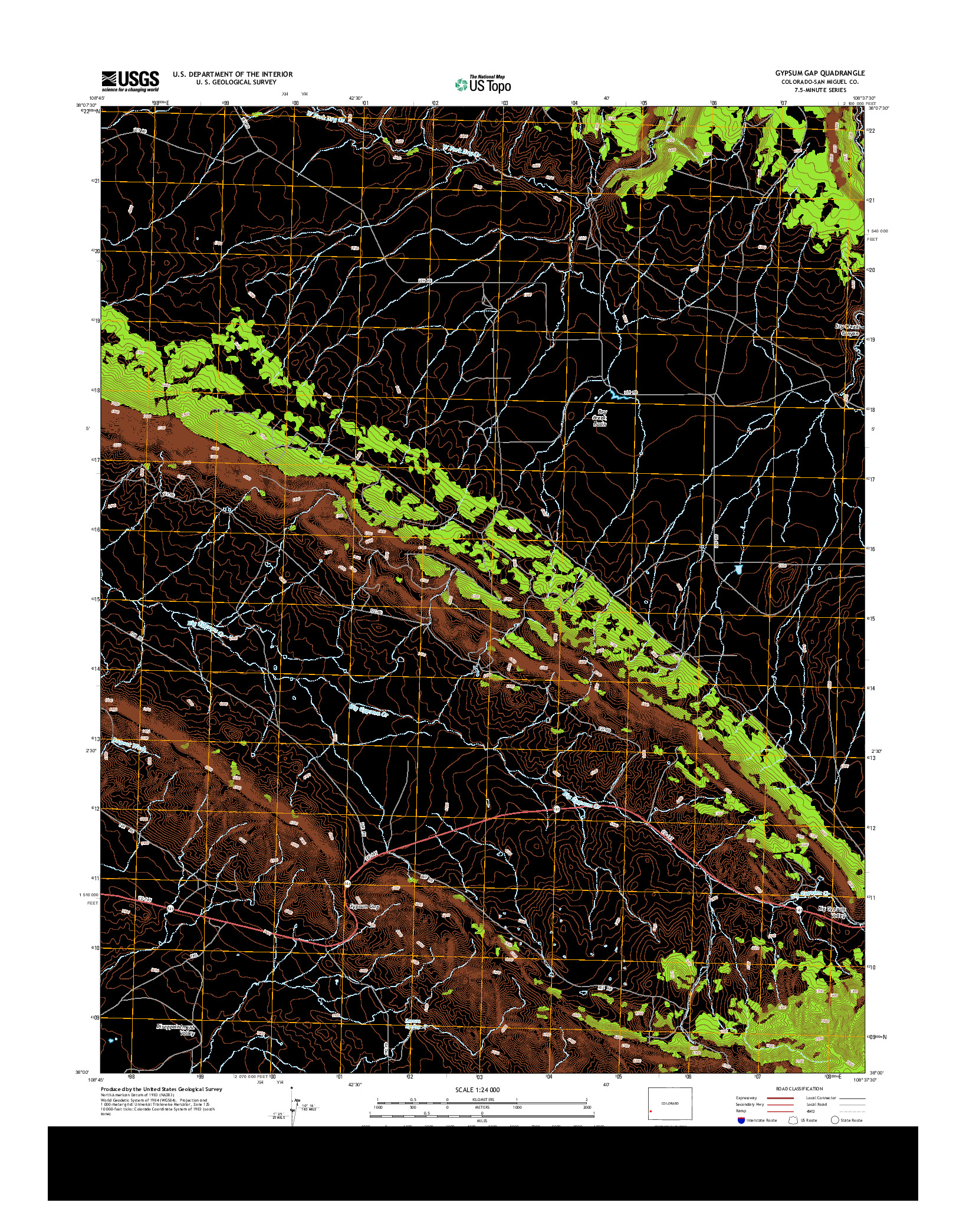 USGS US TOPO 7.5-MINUTE MAP FOR GYPSUM GAP, CO 2013