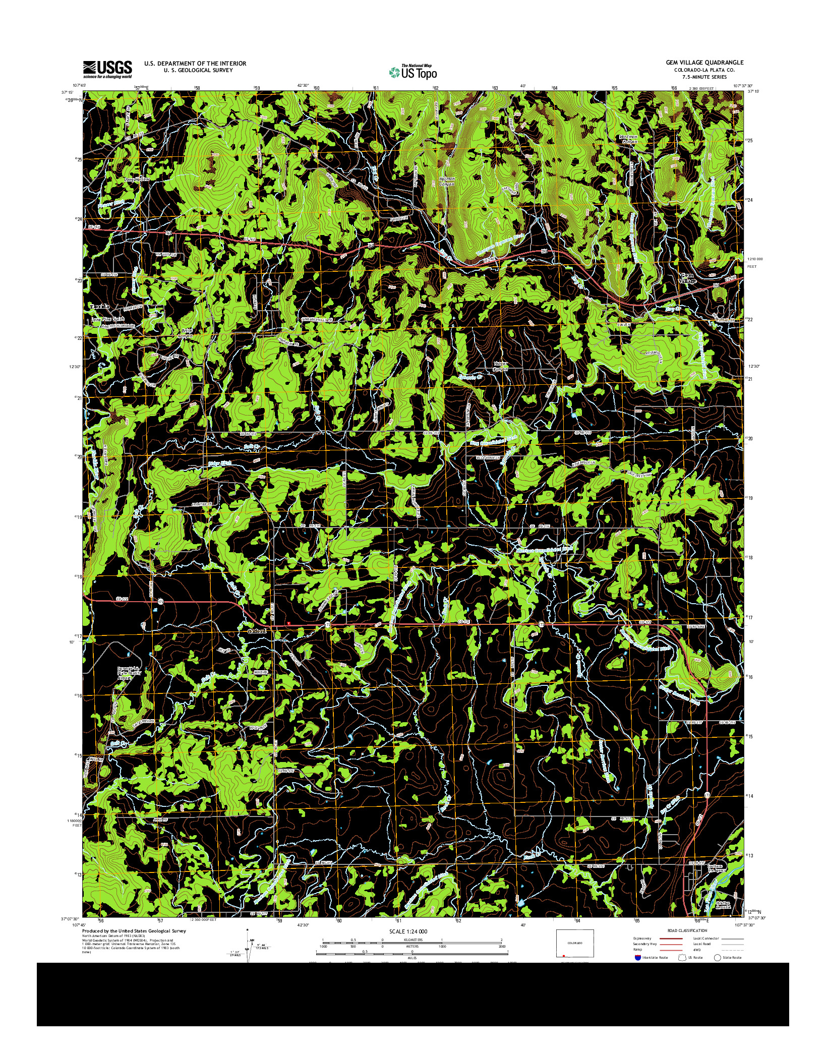 USGS US TOPO 7.5-MINUTE MAP FOR GEM VILLAGE, CO 2013