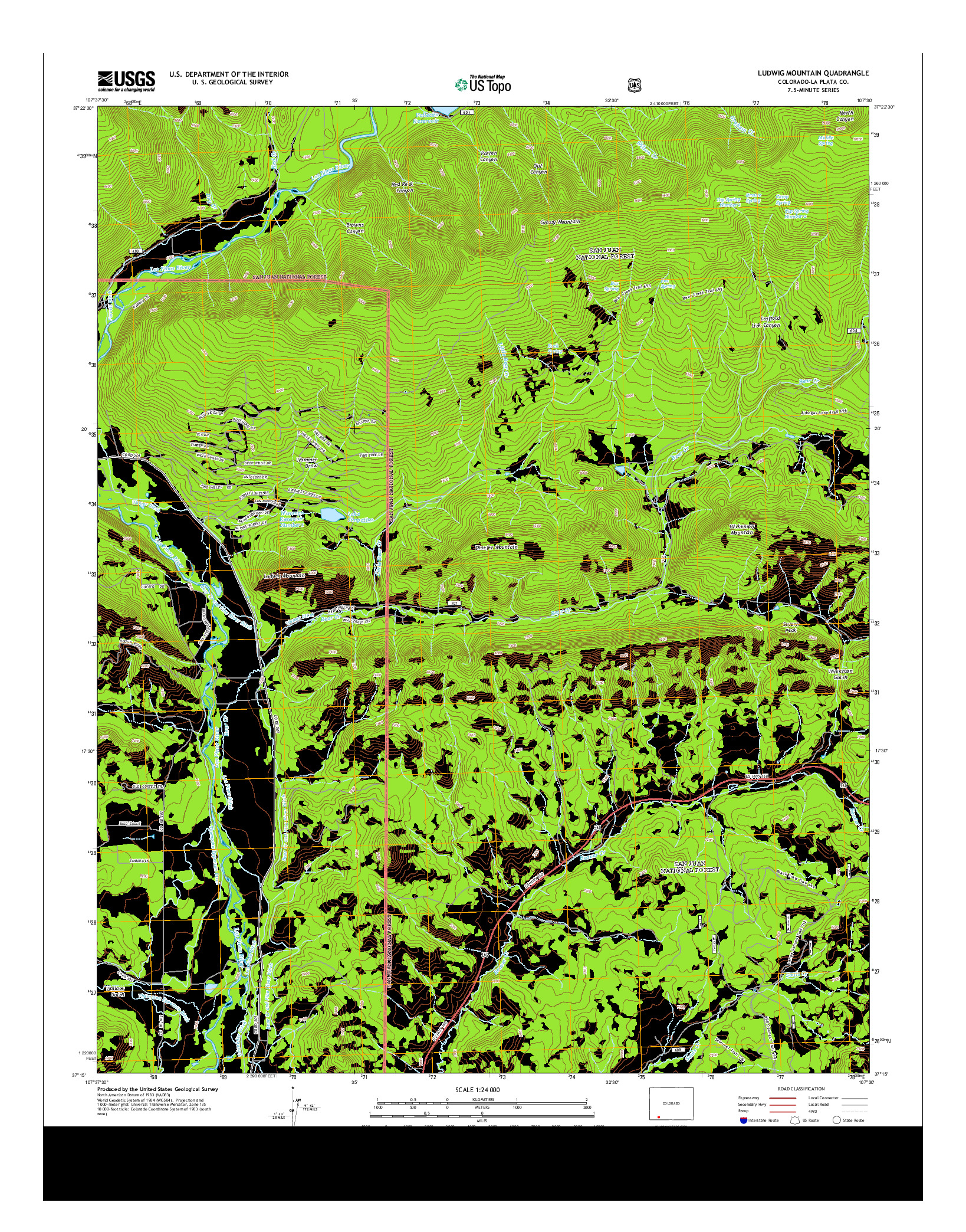 USGS US TOPO 7.5-MINUTE MAP FOR LUDWIG MOUNTAIN, CO 2013