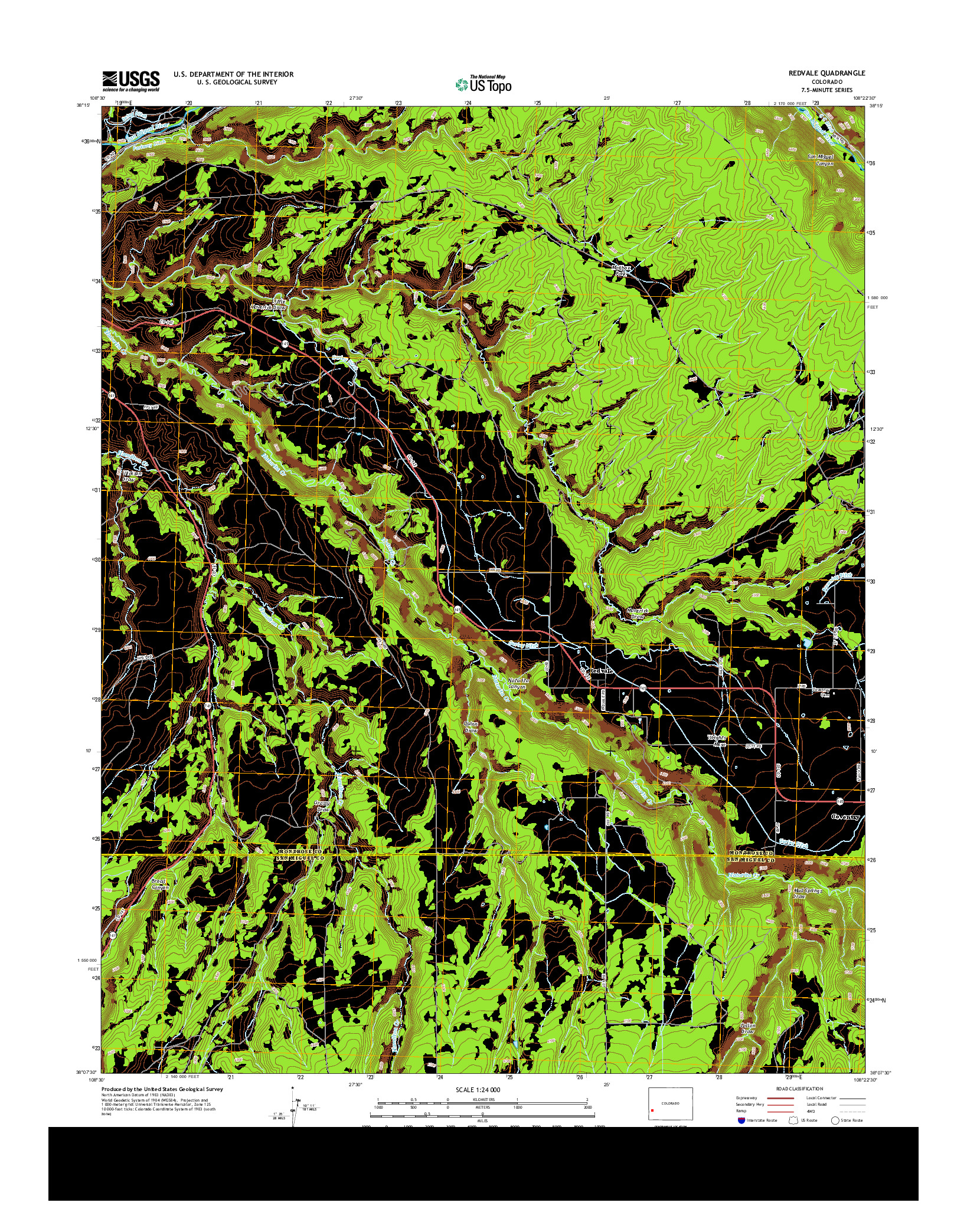 USGS US TOPO 7.5-MINUTE MAP FOR REDVALE, CO 2013