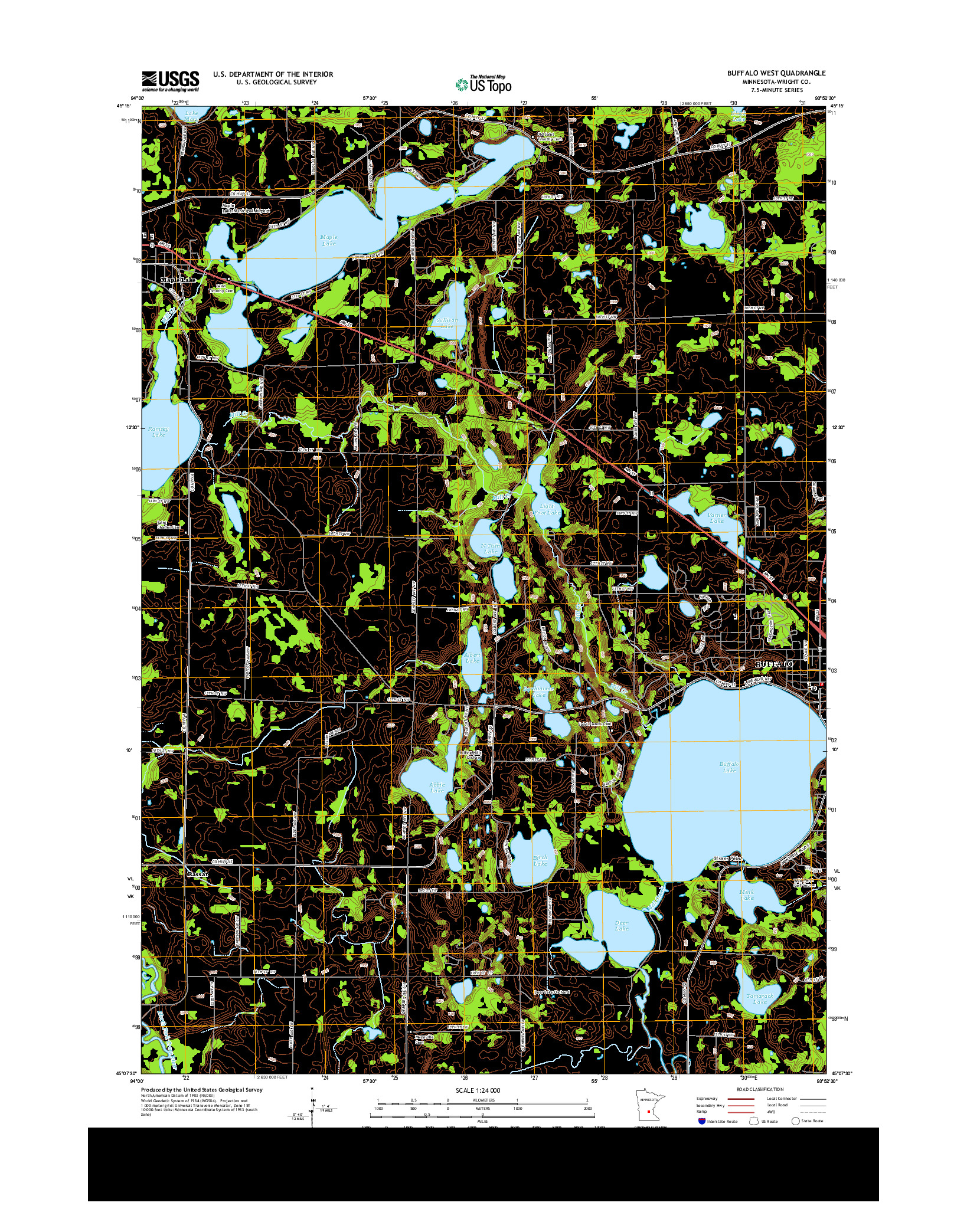 USGS US TOPO 7.5-MINUTE MAP FOR BUFFALO WEST, MN 2013