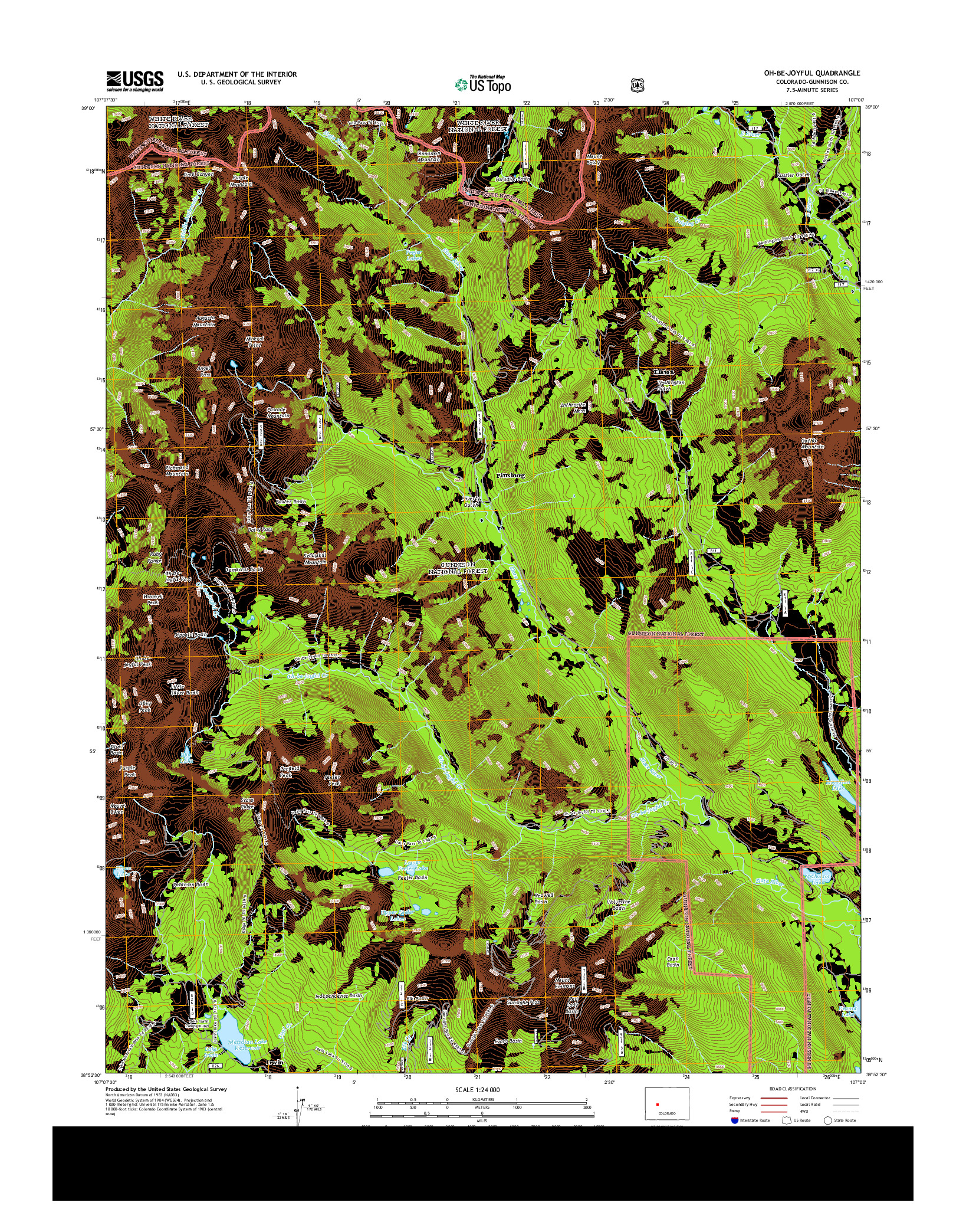 USGS US TOPO 7.5-MINUTE MAP FOR OH-BE-JOYFUL, CO 2013