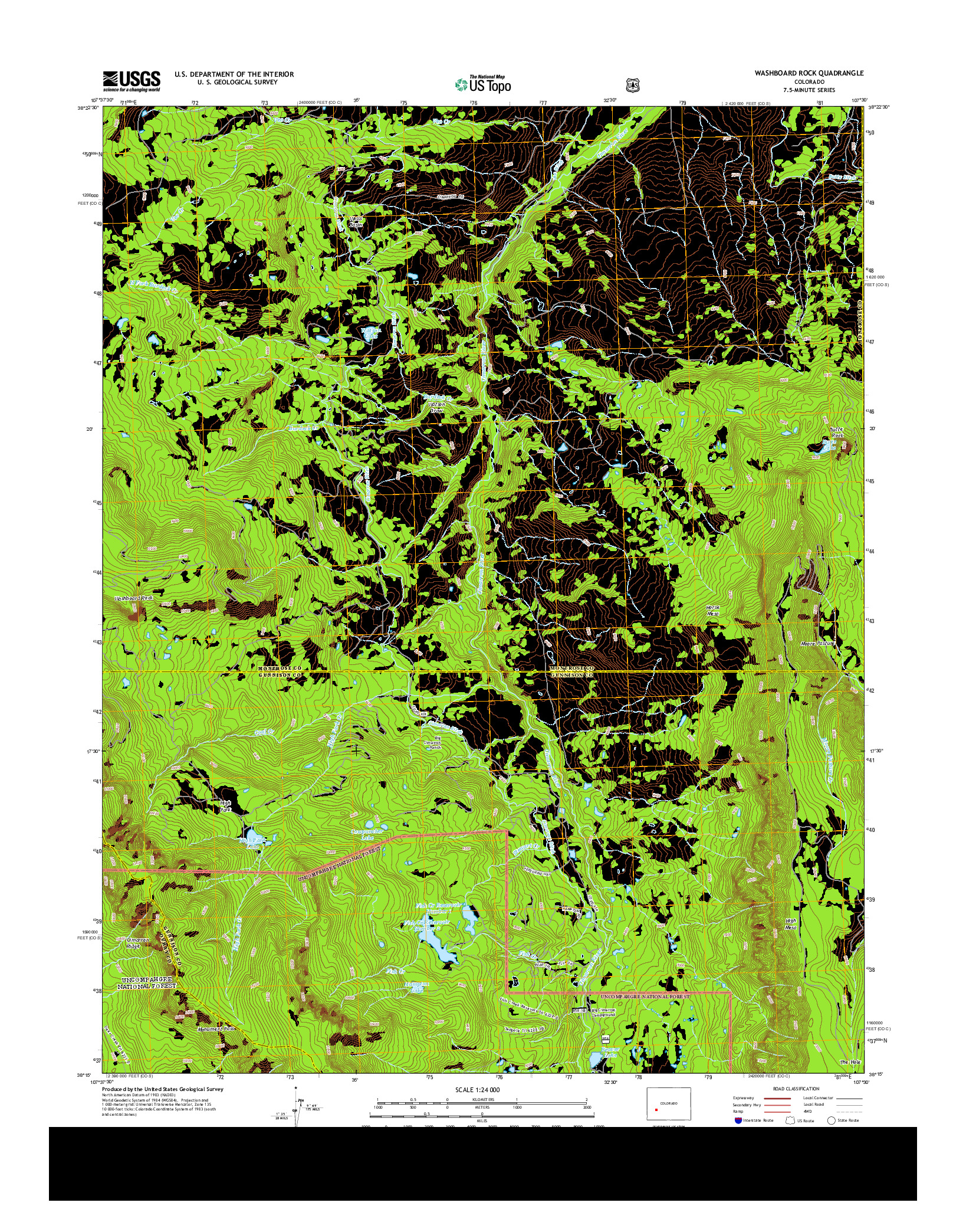 USGS US TOPO 7.5-MINUTE MAP FOR WASHBOARD ROCK, CO 2013