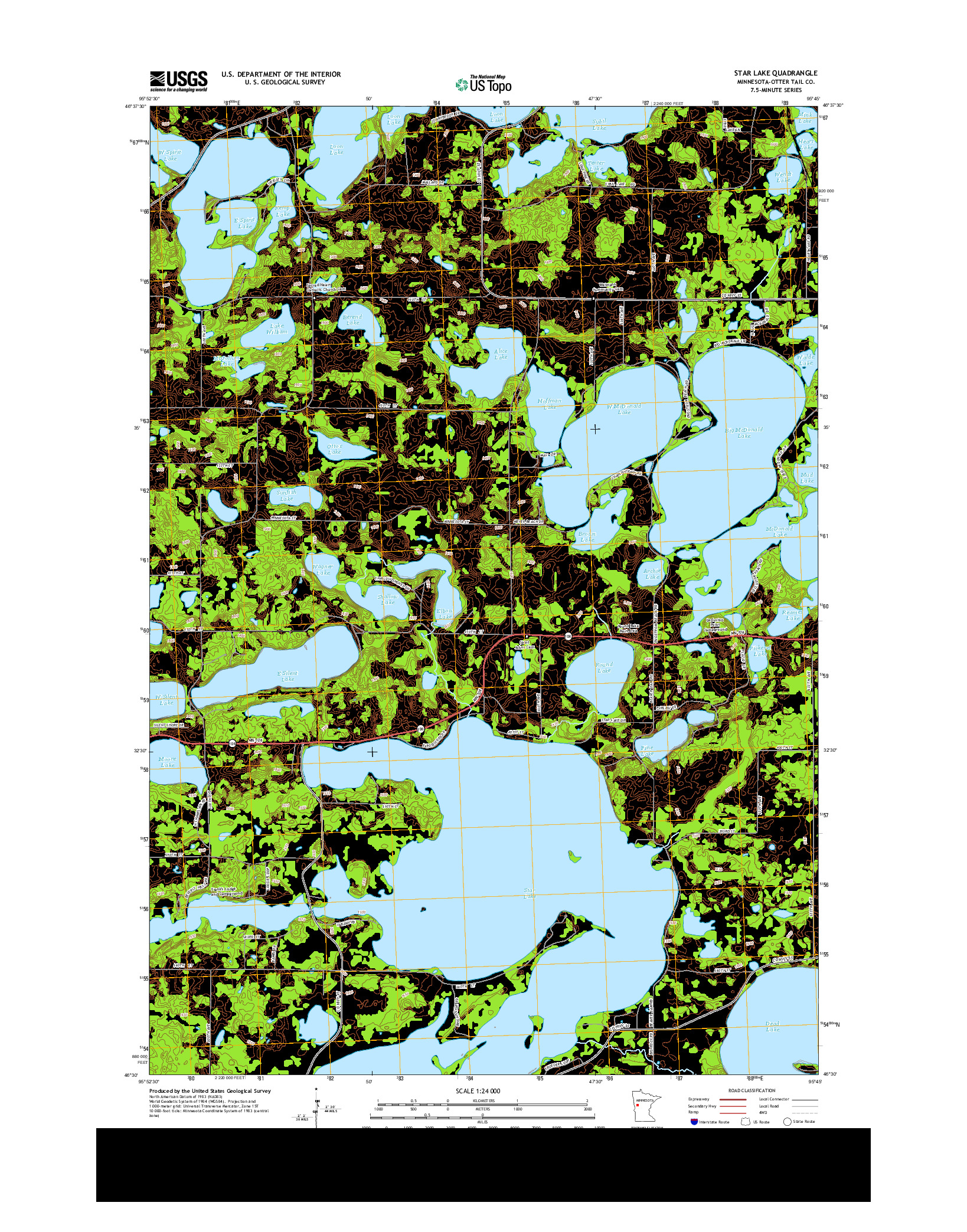 USGS US TOPO 7.5-MINUTE MAP FOR STAR LAKE, MN 2013