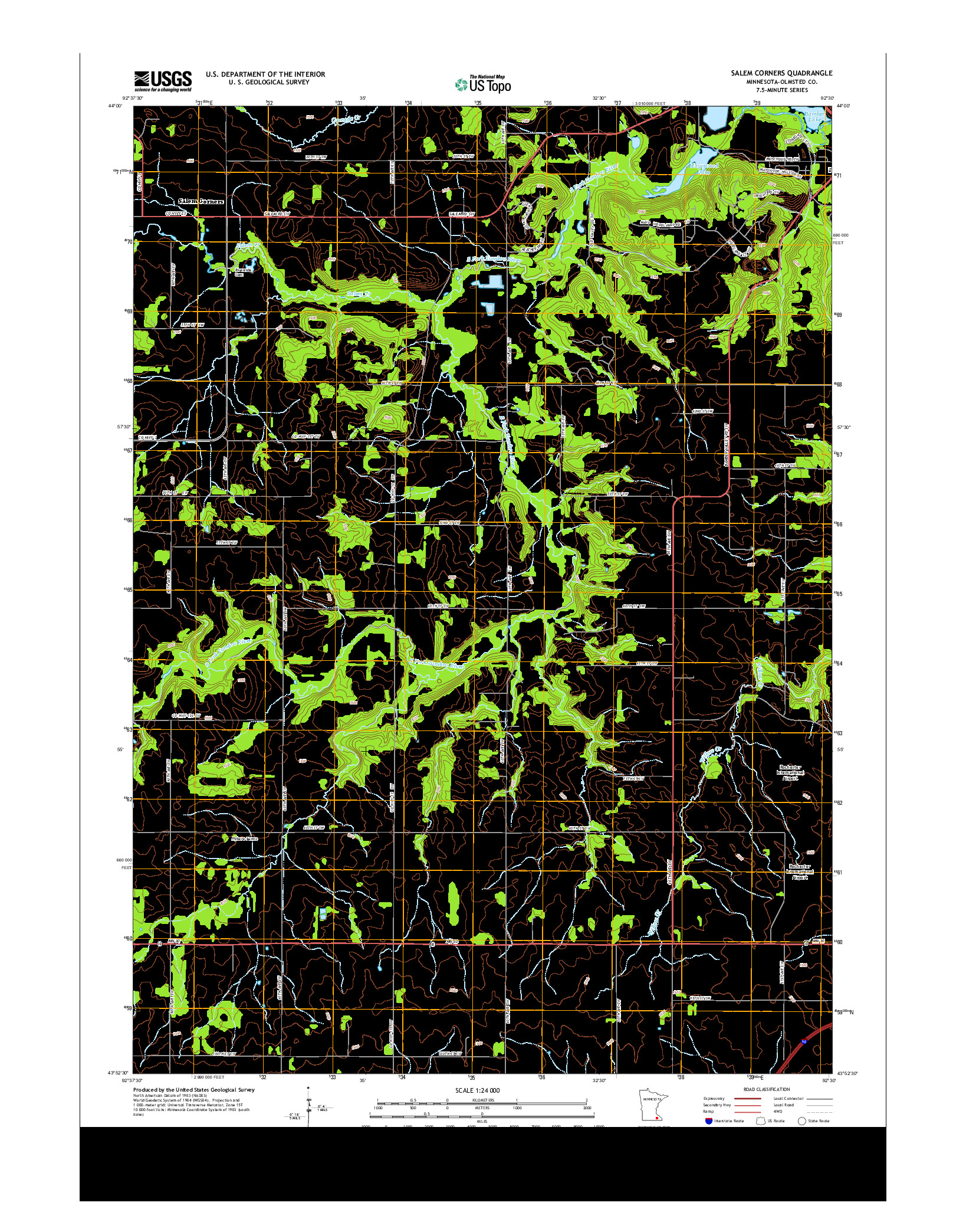 USGS US TOPO 7.5-MINUTE MAP FOR SALEM CORNERS, MN 2013