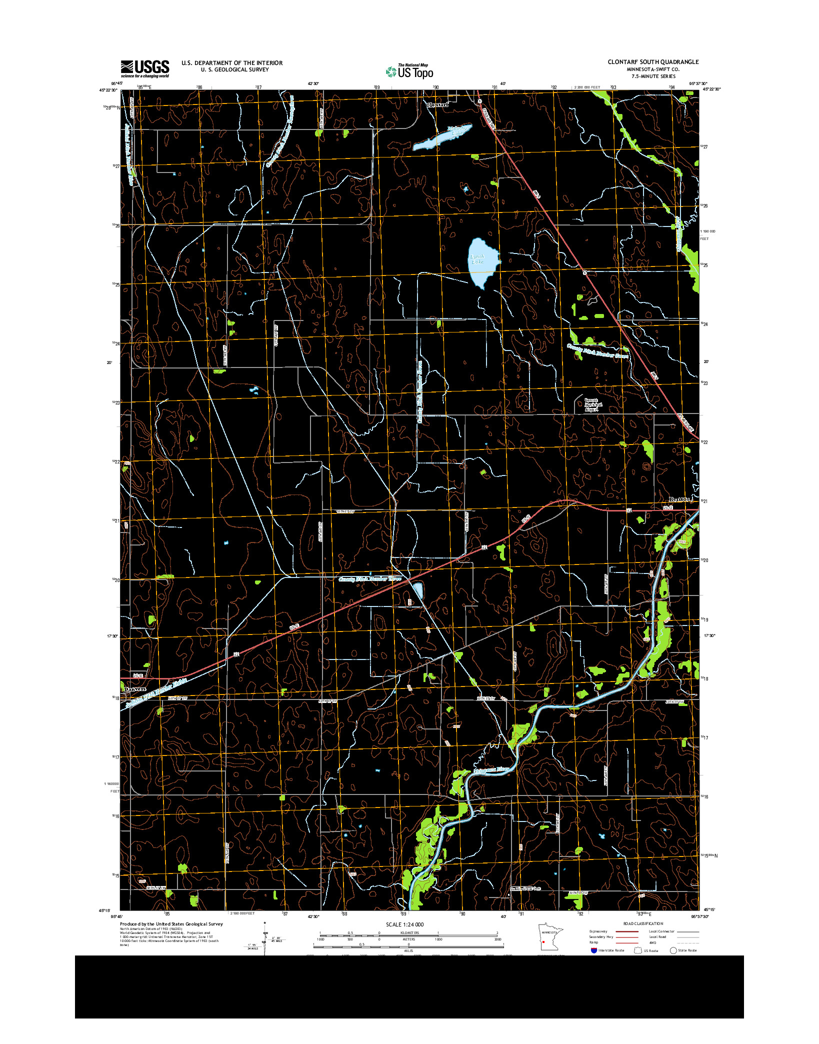 USGS US TOPO 7.5-MINUTE MAP FOR CLONTARF SOUTH, MN 2013