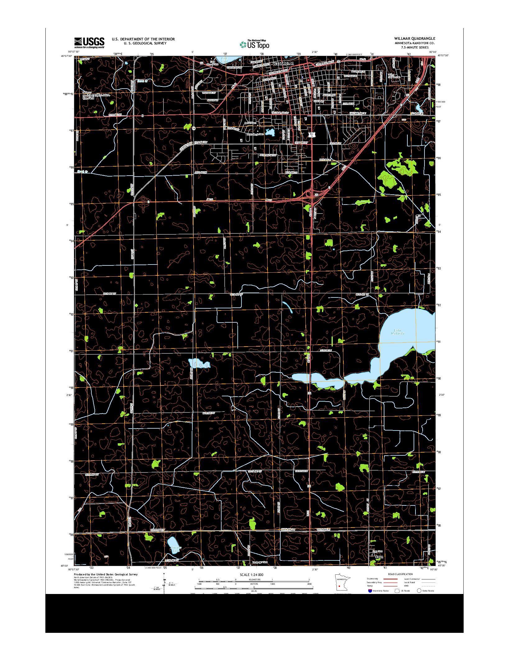 USGS US TOPO 7.5-MINUTE MAP FOR WILLMAR, MN 2013