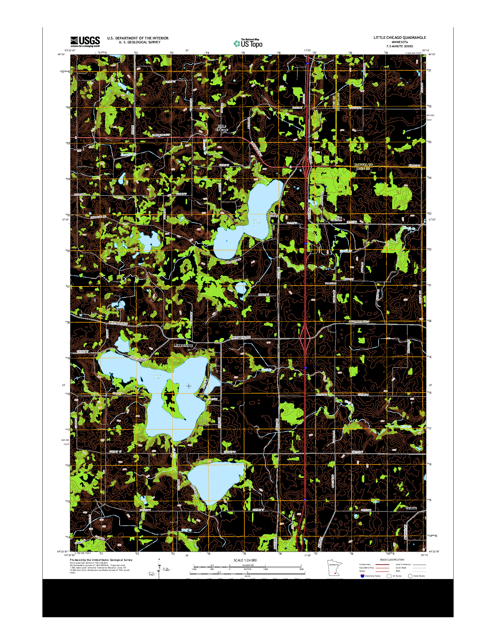 USGS US TOPO 7.5-MINUTE MAP FOR LITTLE CHICAGO, MN 2013